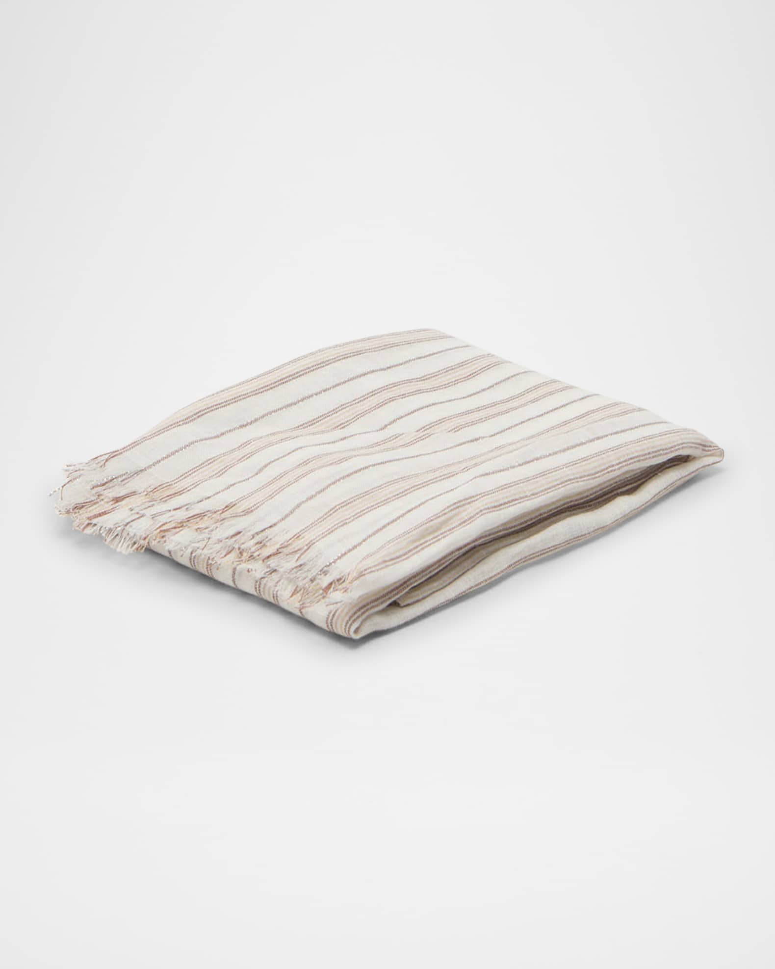 Linen Blend Striped Scarf