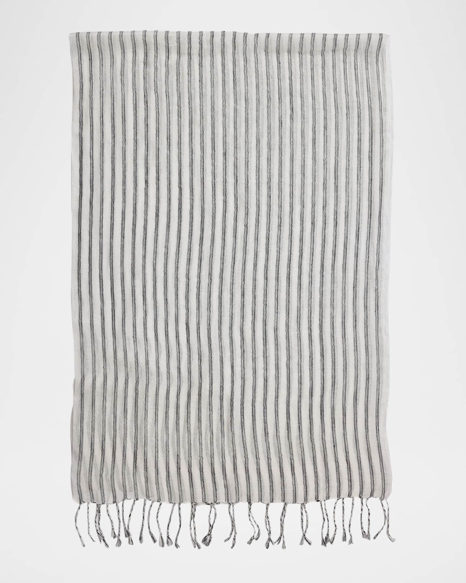 Striped Linen Blend Scarf
