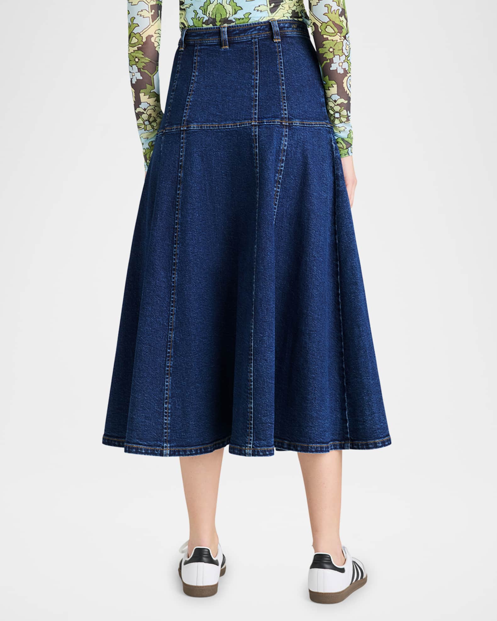 Cinq a Sept Veena Denim Midi Skirt | Neiman Marcus