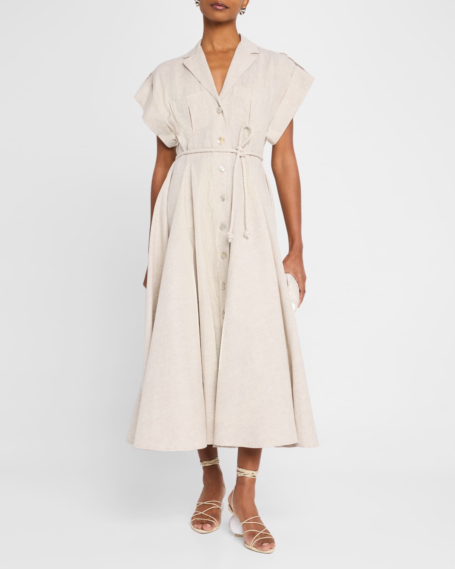 Guayaba Linen Maxi Shirtdress
