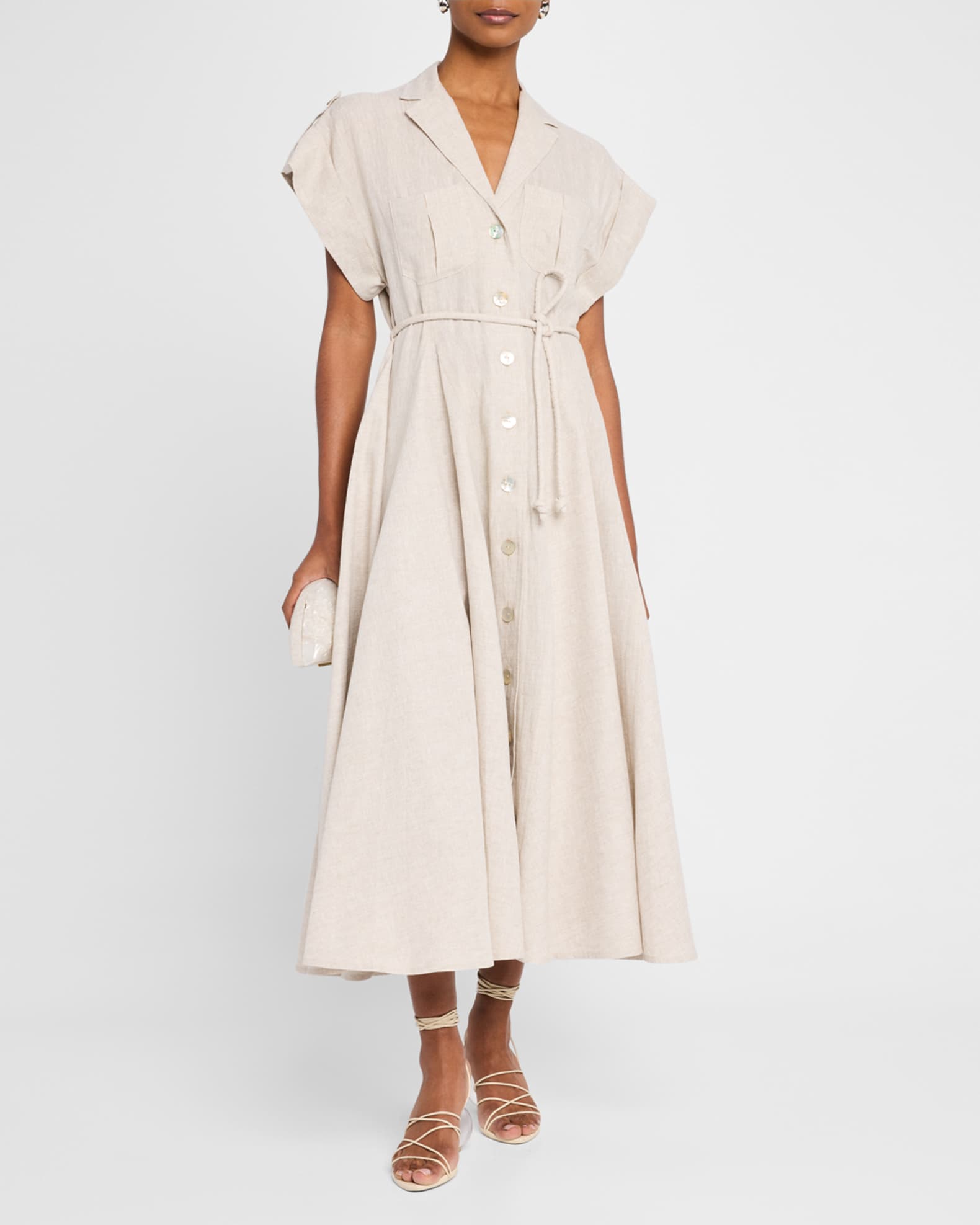 Guayaba Linen Maxi Shirtdress