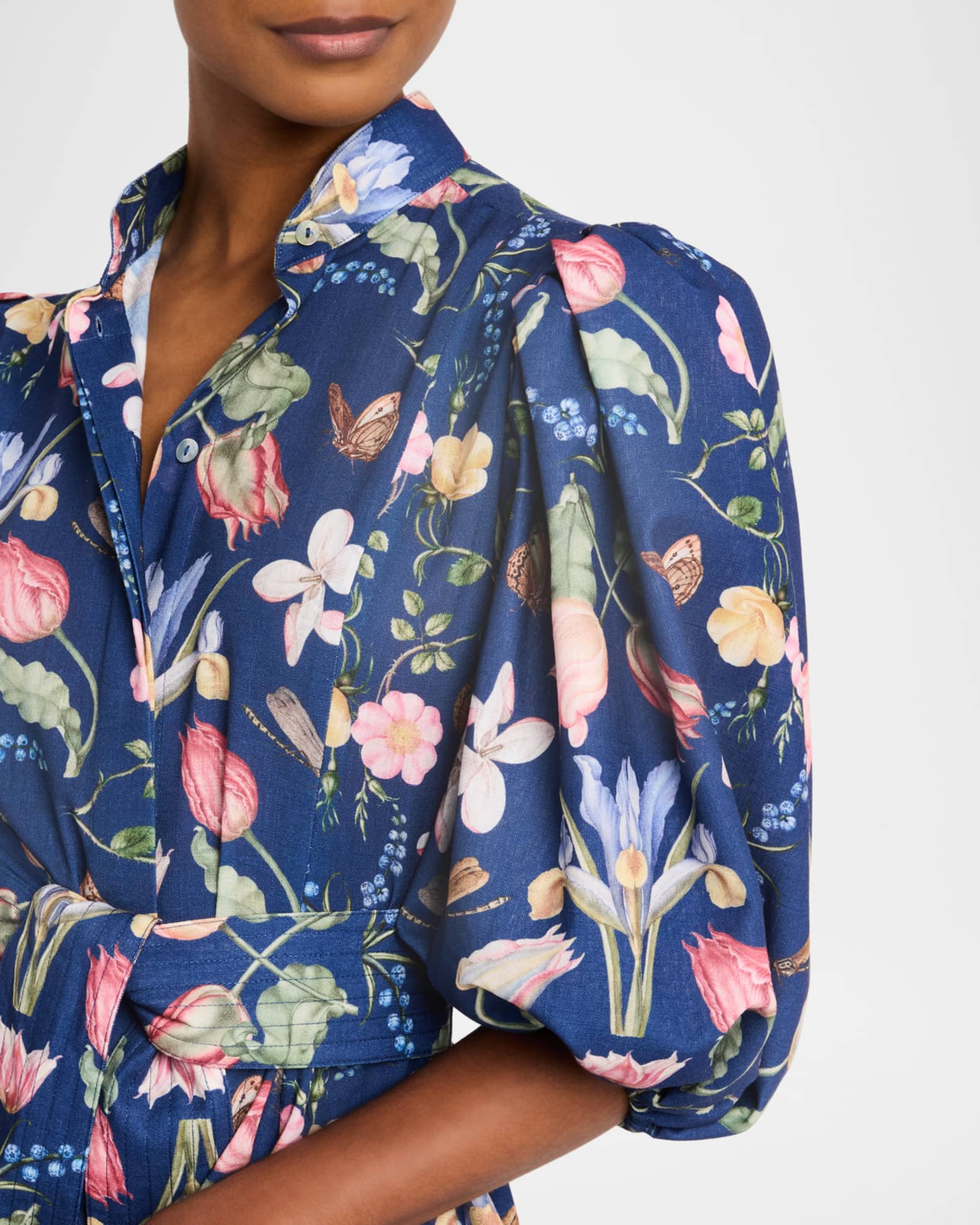 Bromelia Linen Mini Shirtdress