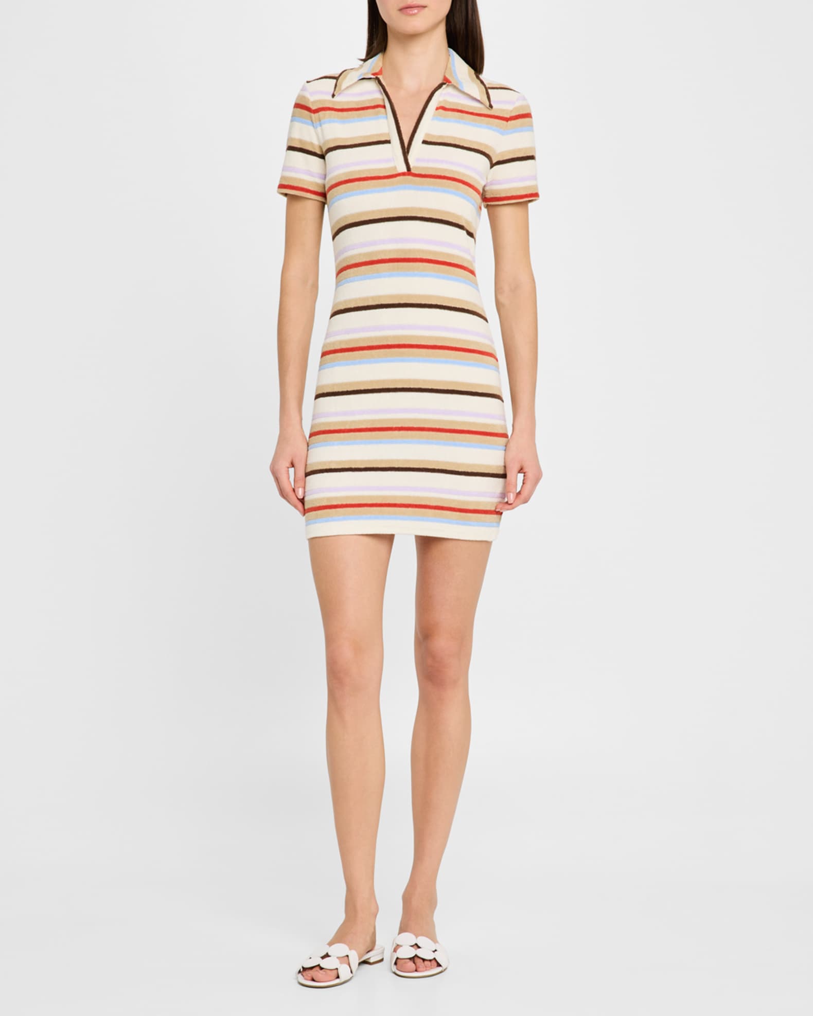 Bailey Stripe Short-Sleeve Polo Dress 1