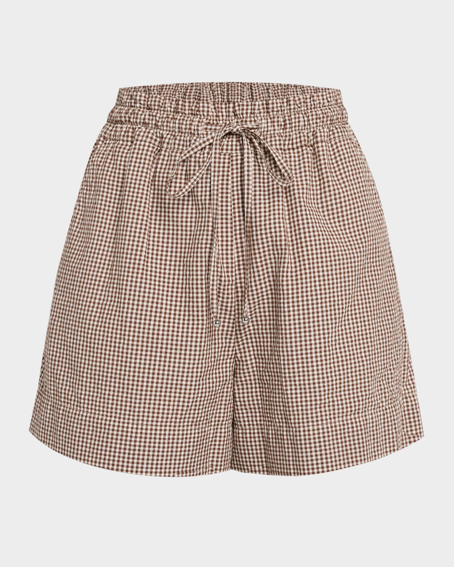 Tijana Gingham Drawstring shorts  0