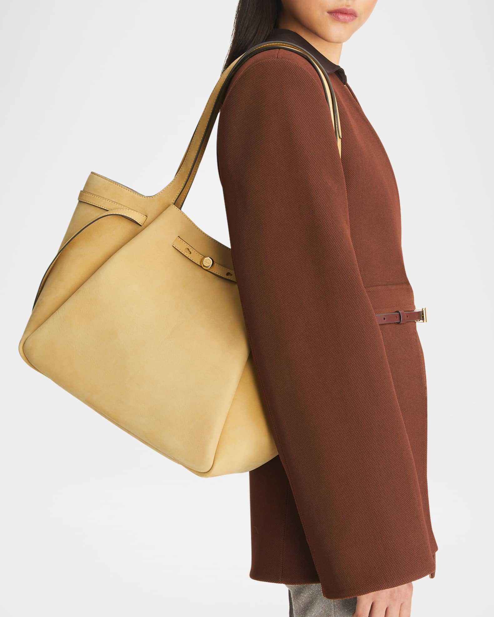 Tory Burch Romy Nubuck Leather Tote Bag | Neiman Marcus