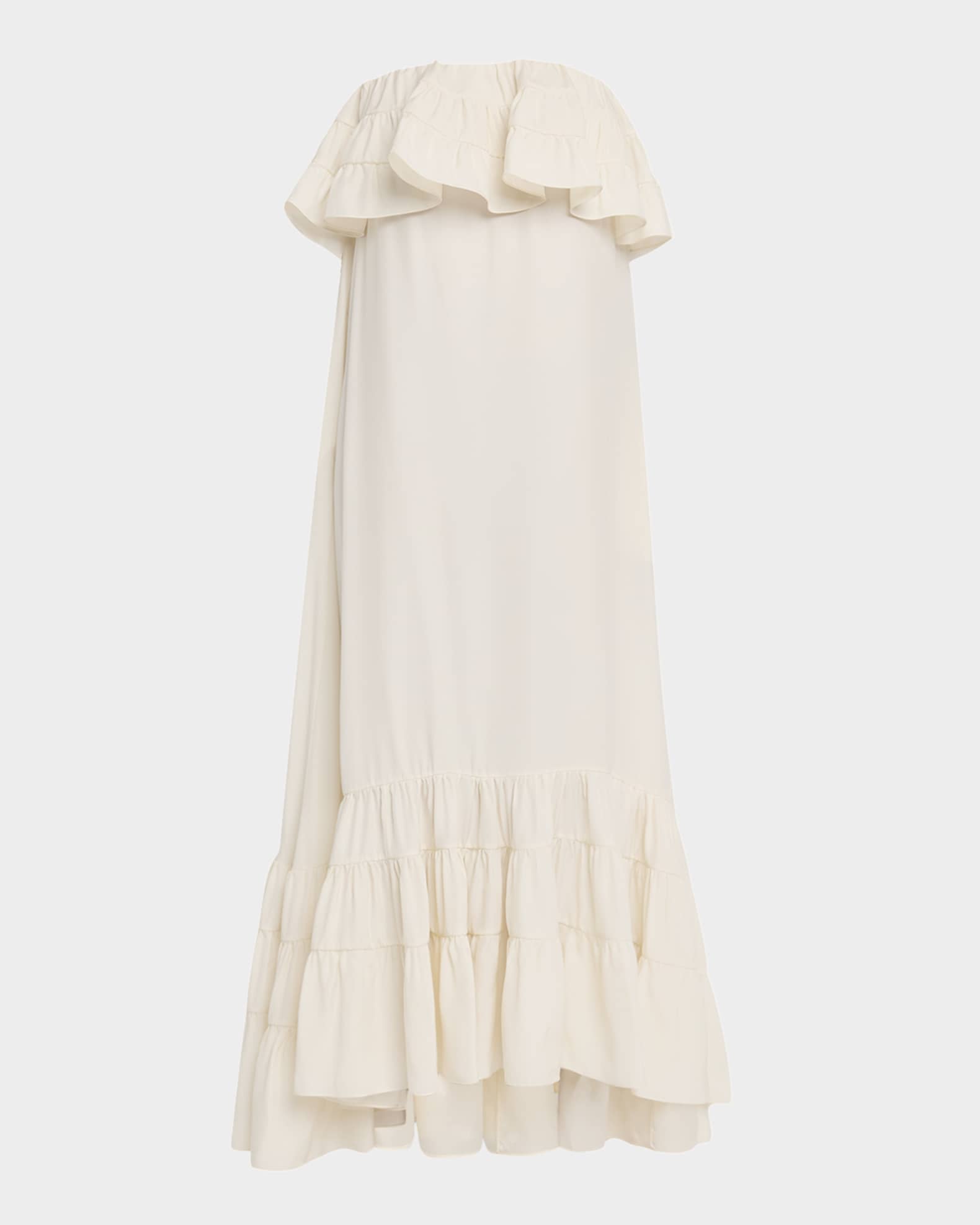 navy blue dress for baby girl Women's My Unique Perspective Tiered Ruffle Midi Dress in White main image 0