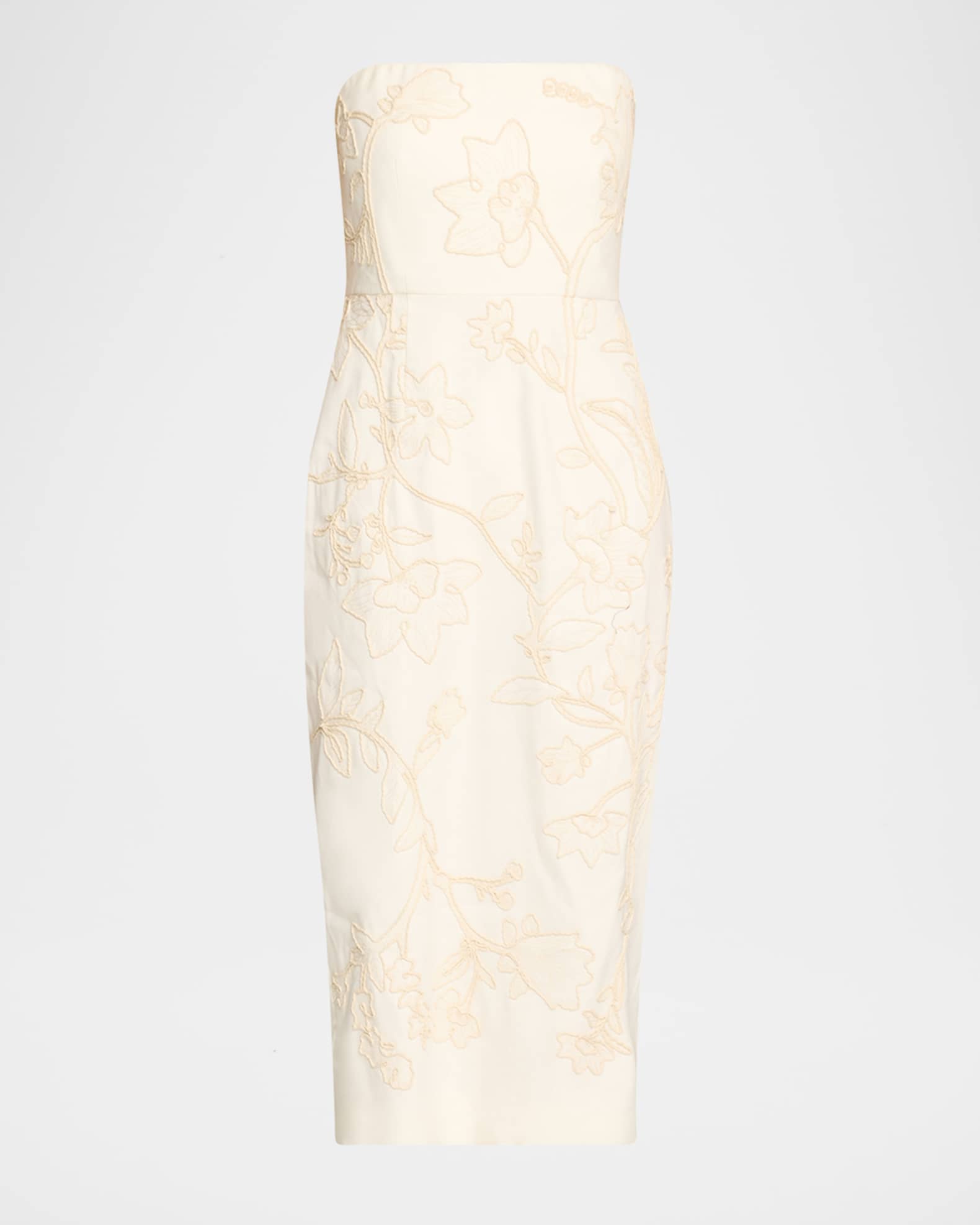 Netia Strapless Embroidered Dress 0