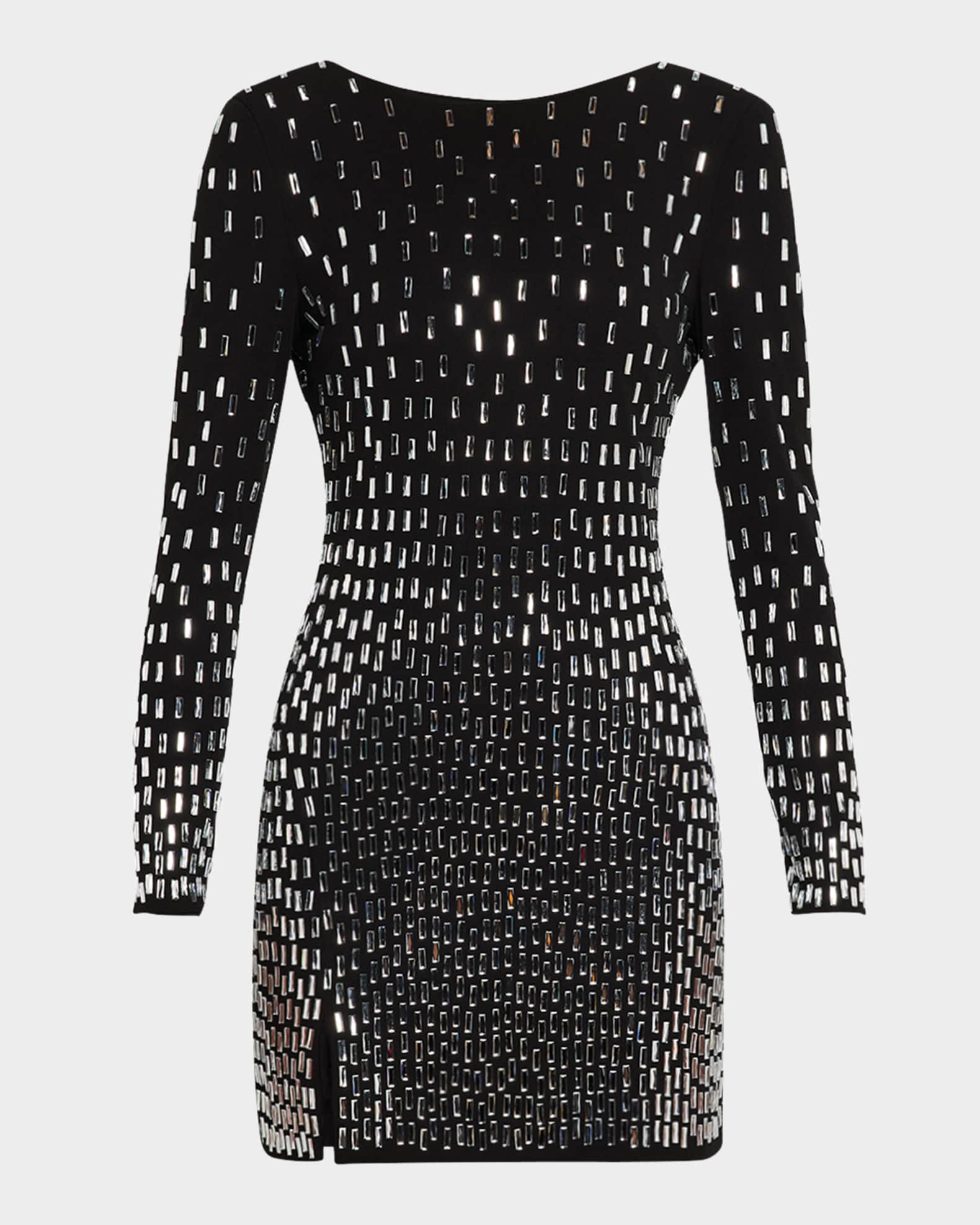 Nathalia Crystal Bodycon Mini Dress 0