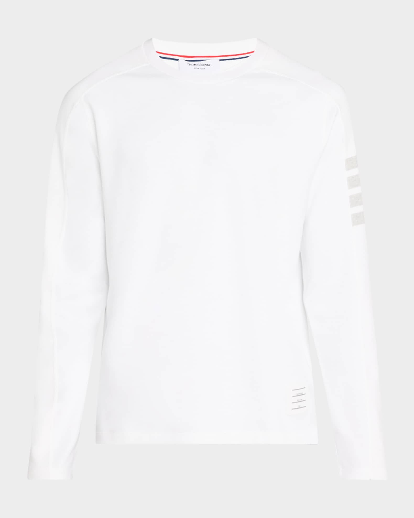【S21】THOM BROWNE ホワイト Tシャツ Thom Browne Men's 4-Bar Jersey T-Shirt | Neiman Marcus