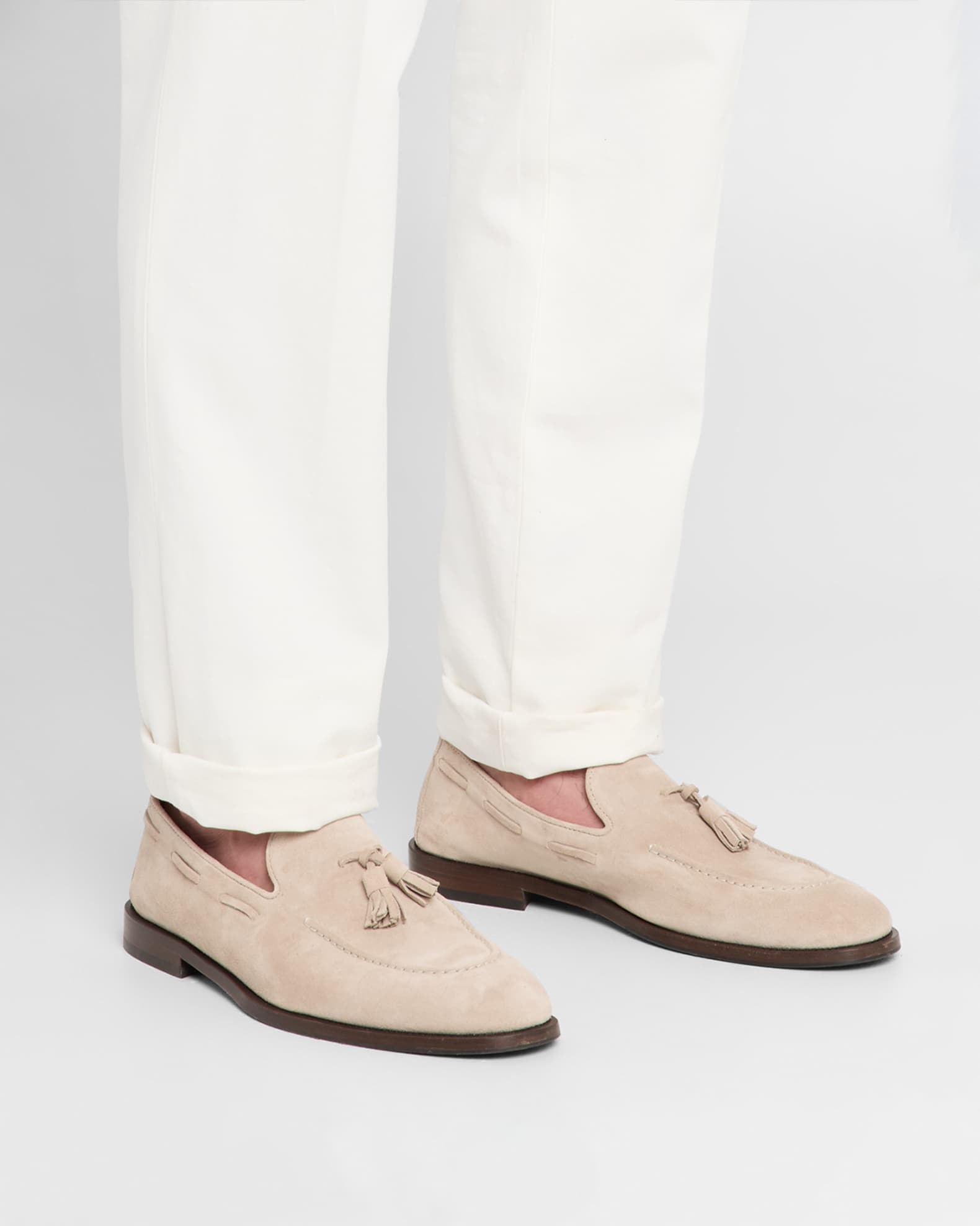 Men's Suede Flex-Sole Tassel Loafers 1