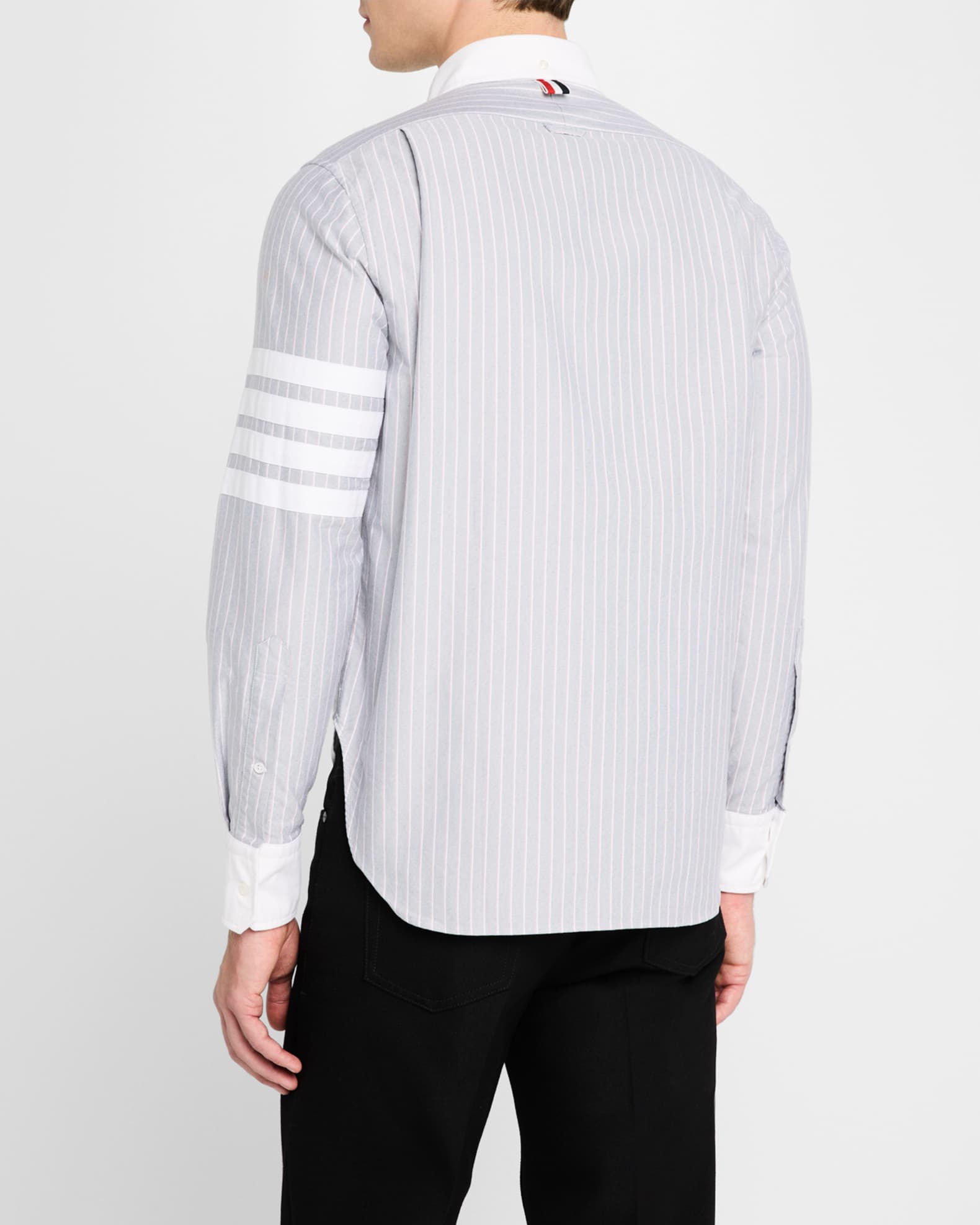 Thom Browne Men's 4-Bar Striped Sport Shirt | Neiman Marcus