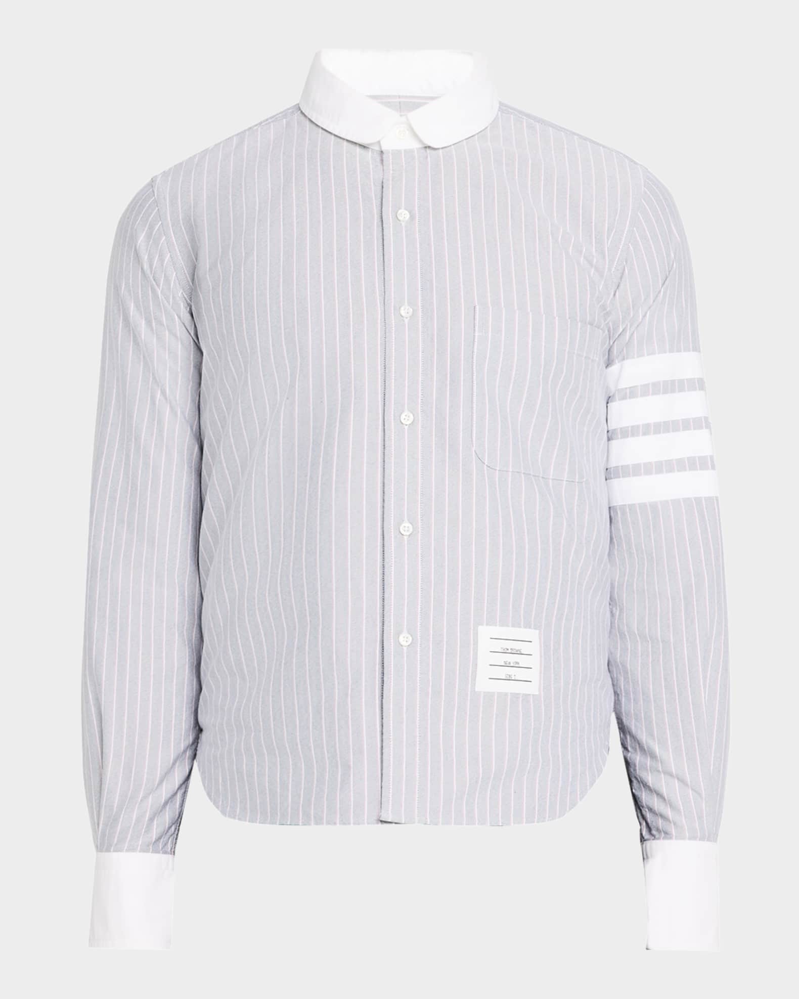 r*8様 THOM BROWNE x Neiman Marcus Thom Browne Men's 4-Bar Striped Sport Shirt | Neiman Marcus