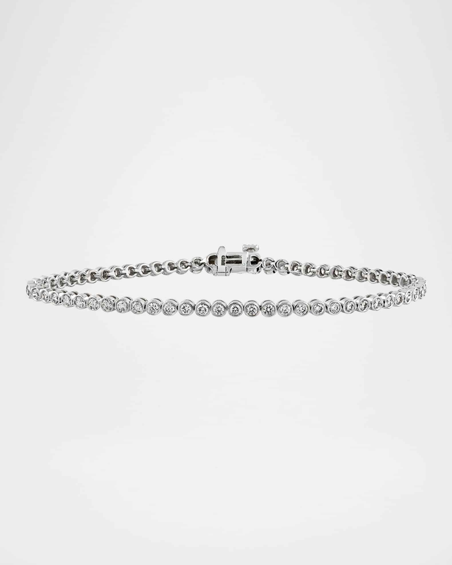 18K White Gold Traditional Diamond Tennis Bracelet, 3.00tcw 0