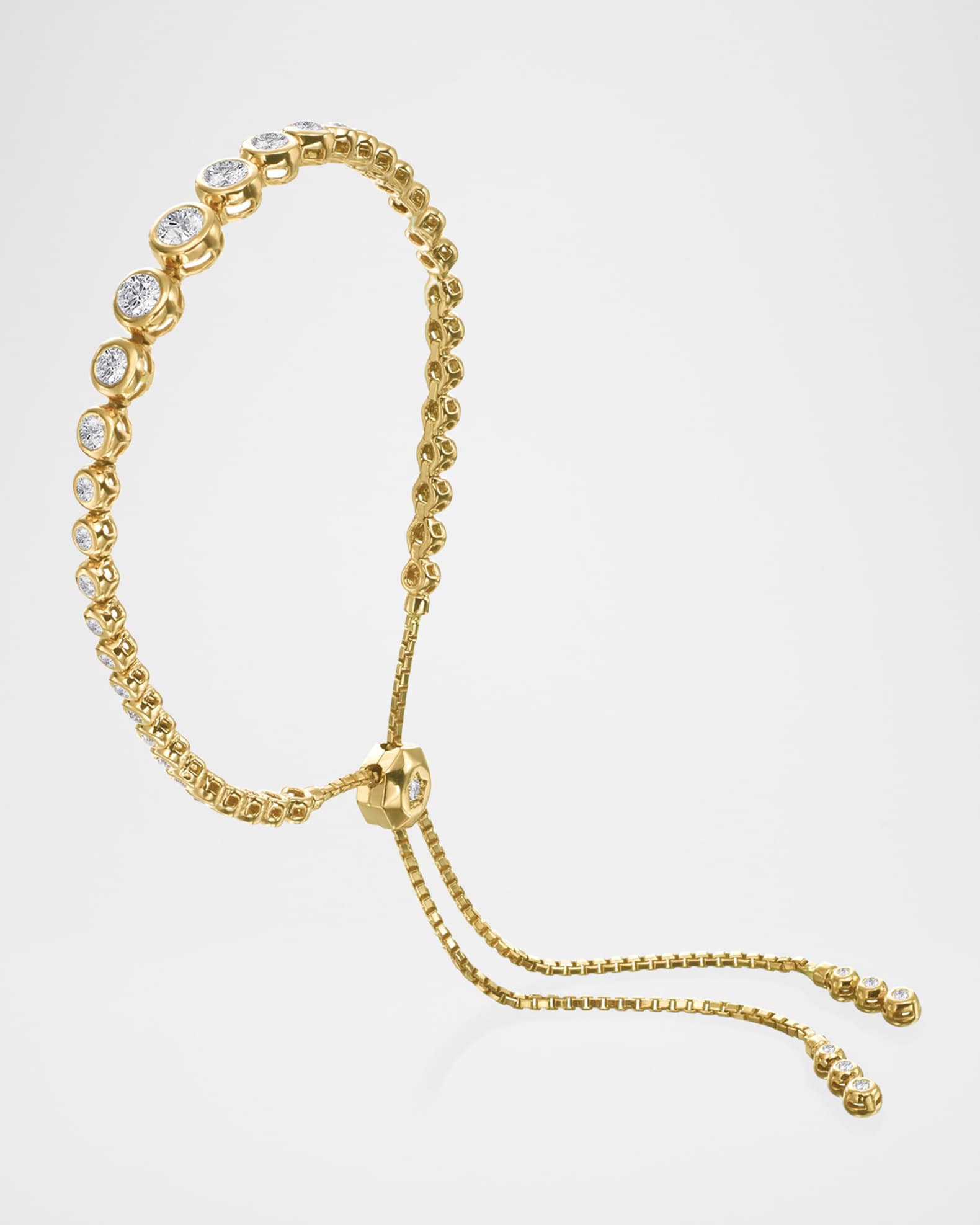 Diamond Fringe Graduated Adjustable Diamond Bracelet in 18K Yellow Gold 0