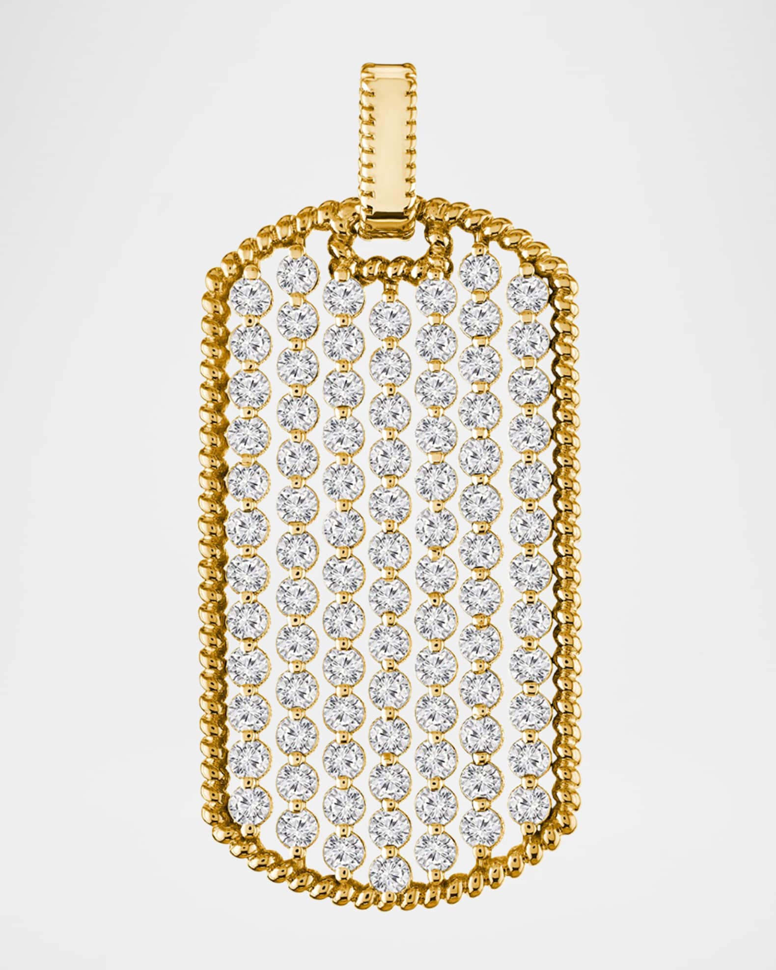 Cassidy Diamonds 18K Yellow Gold Braided Edge Diamond Dog Tag