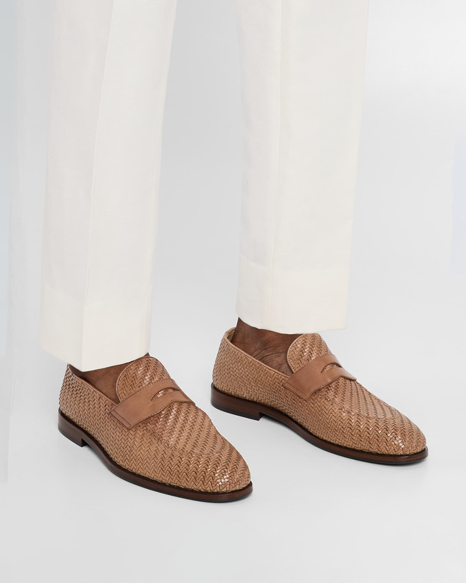 【関税込み】BRUNELLO CUCINELLI Penny Loafer' loafers Brunello Cucinelli Men's Leather Penny Loafers | Neiman Marcus