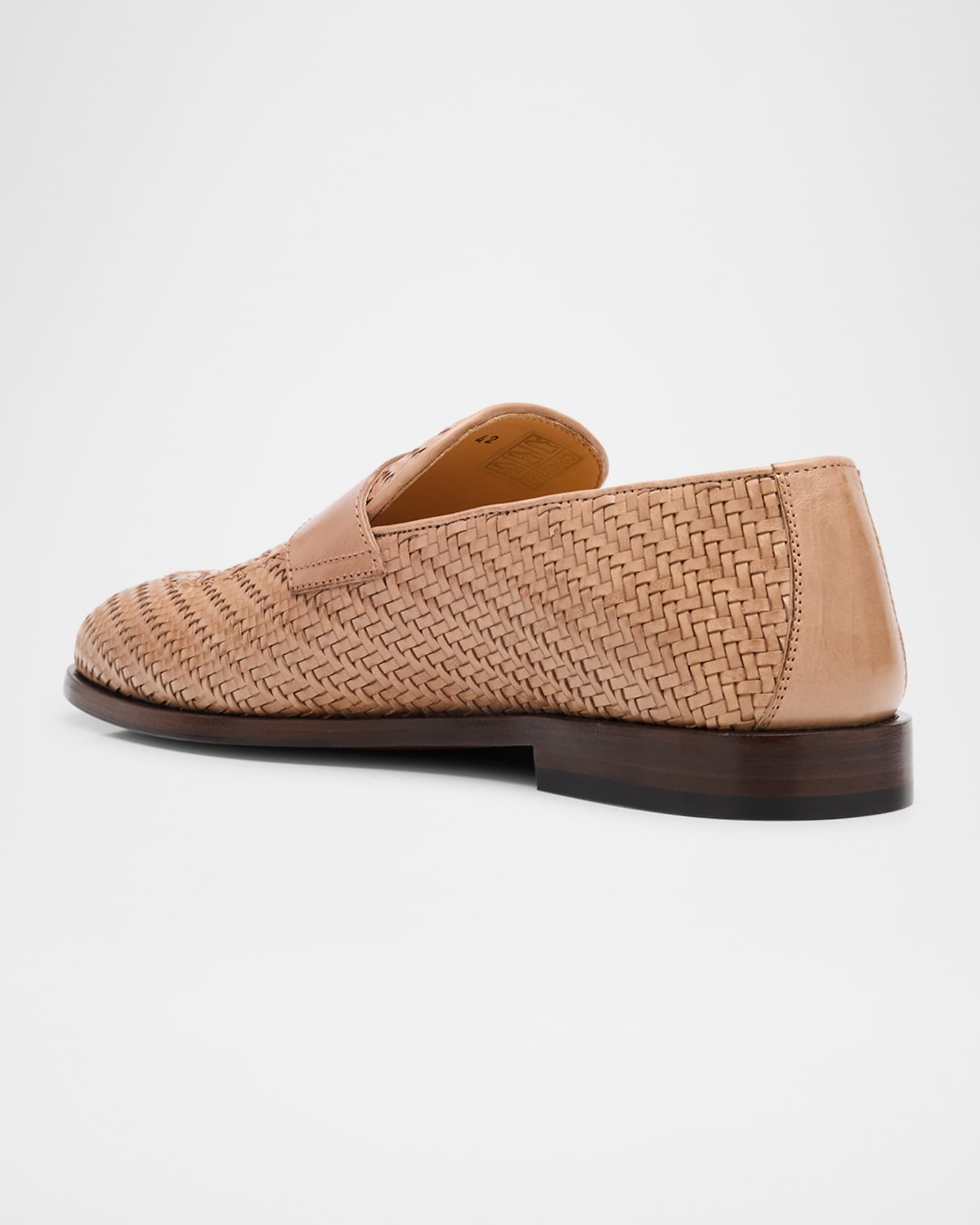 Brunello Cucinelli Men's Woven Leather Penny Loafers