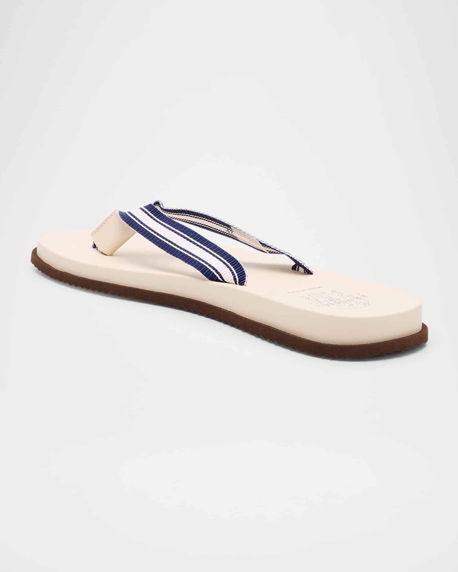 Men's Rubber Grosgrain and Leather Flip Flops 1