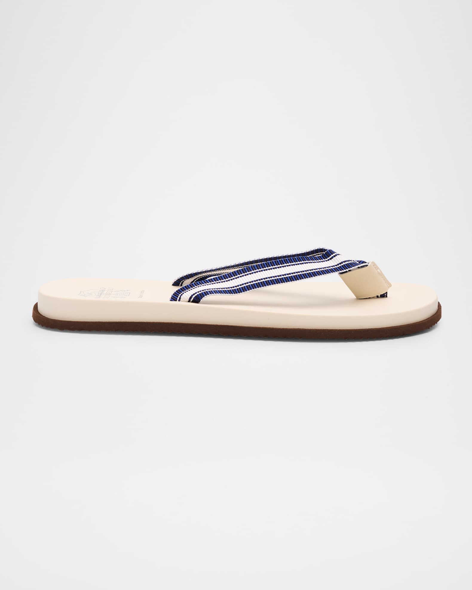 Men's Rubber Grosgrain and Leather Flip Flops 0