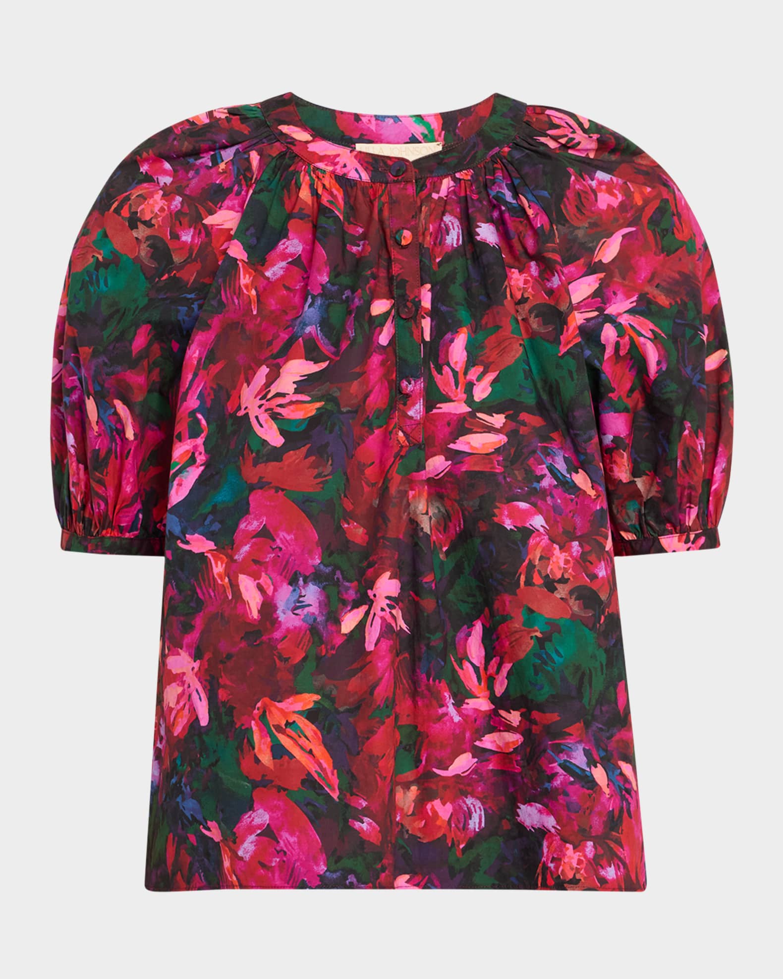 Vienne Floral Puff-Sleeve Blouse 0