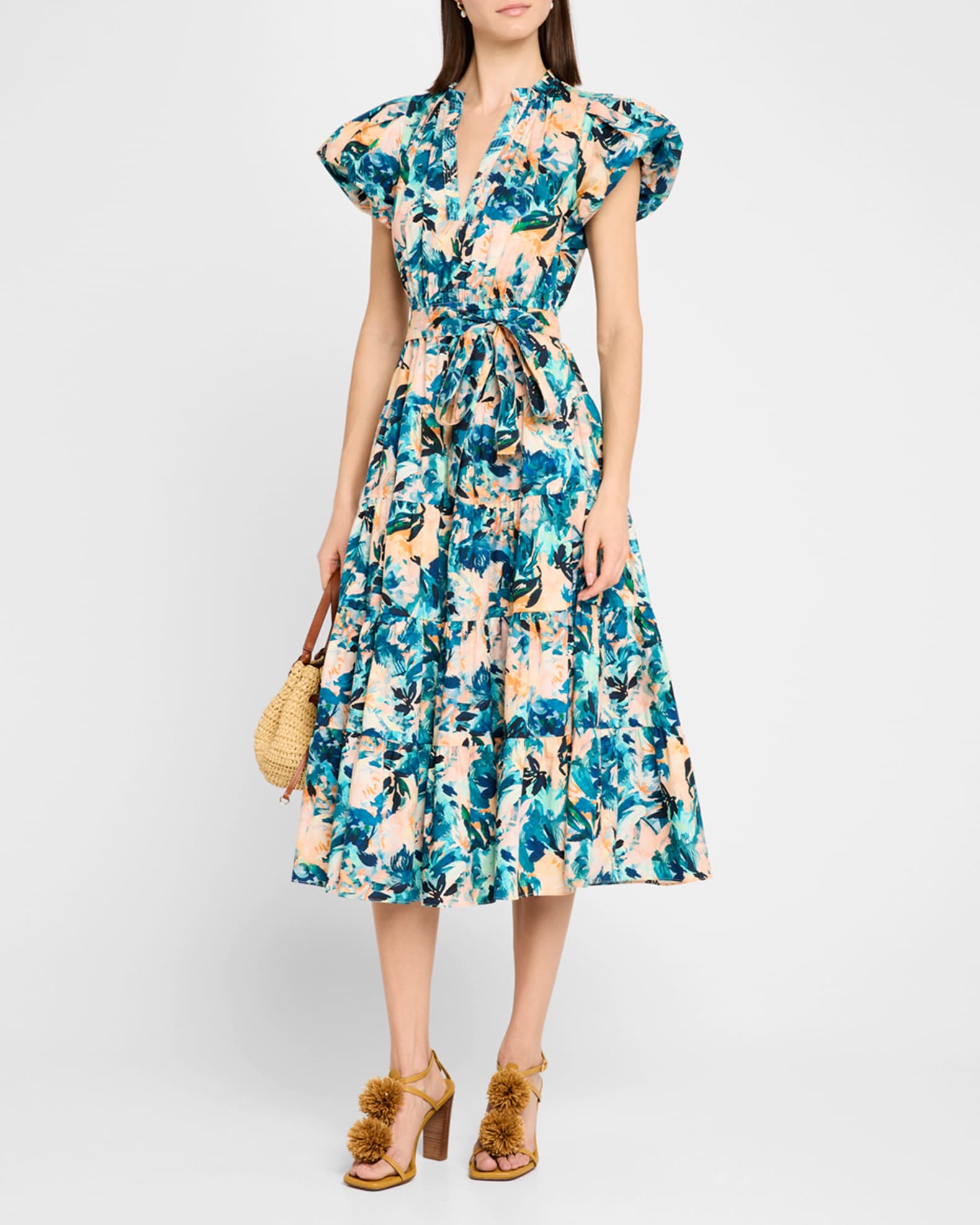 Ottilie Floral Tiered Midi Dress 1