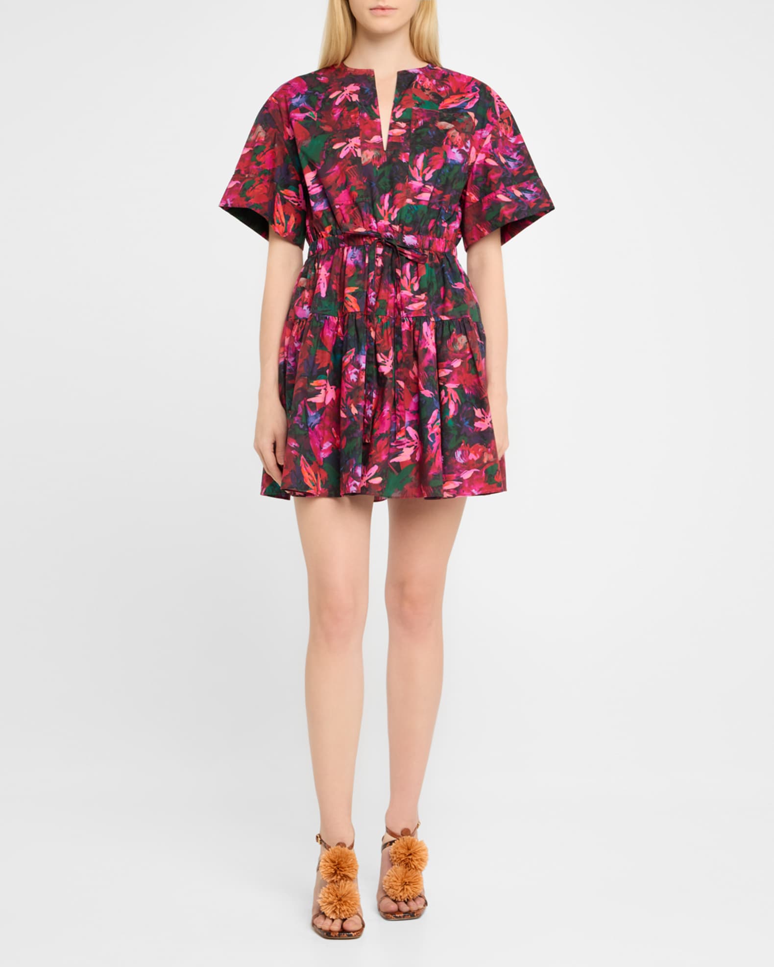Nadira Floral Short-Sleeve Mini Dress 1