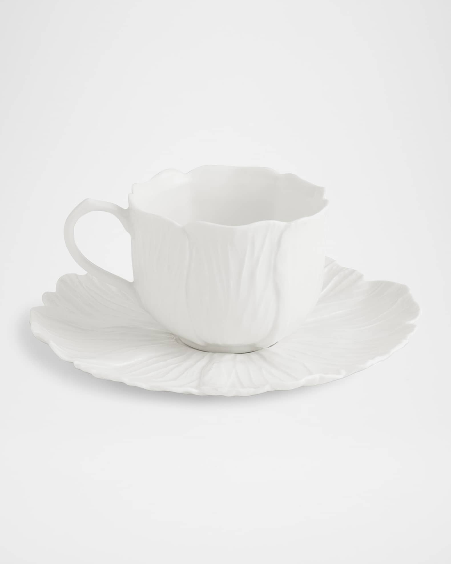 Gardenia 3 oz. Teacups and Saucers, Set of 2 1