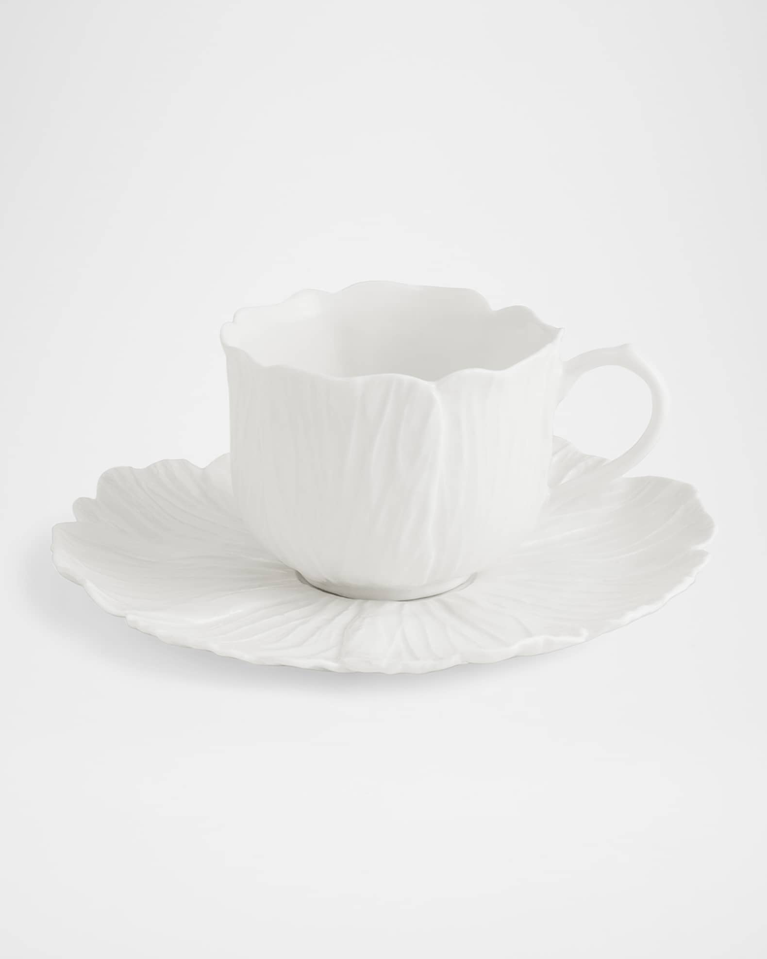 Gardenia 3 oz. Teacups and Saucers, Set of 2 0