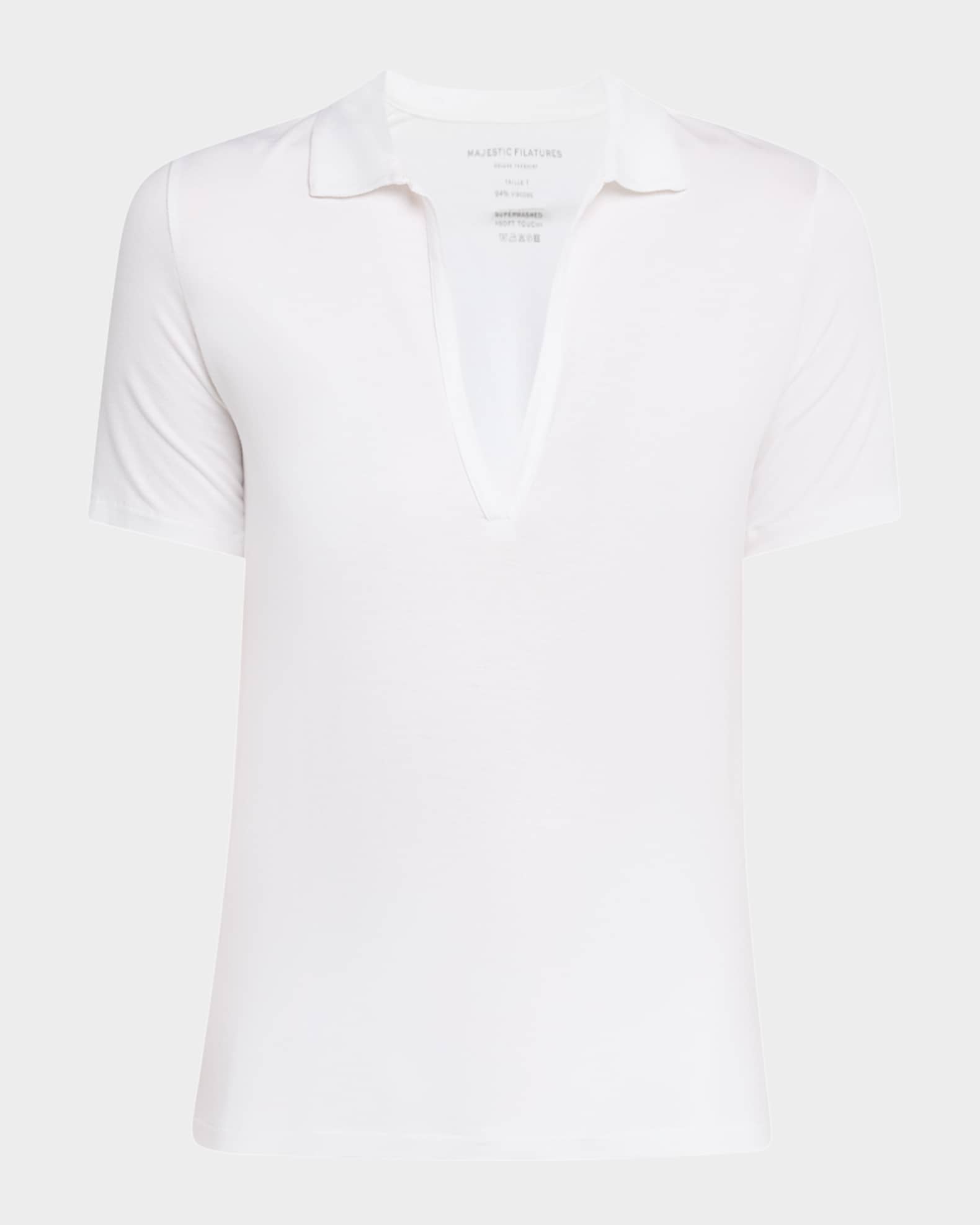Tシャツ・カットソー MAJESTIC FILATURES Linen short-sleeved polo shirt Majestic Filatures Soft Touch Short-Sleeve Polo T-Shirt