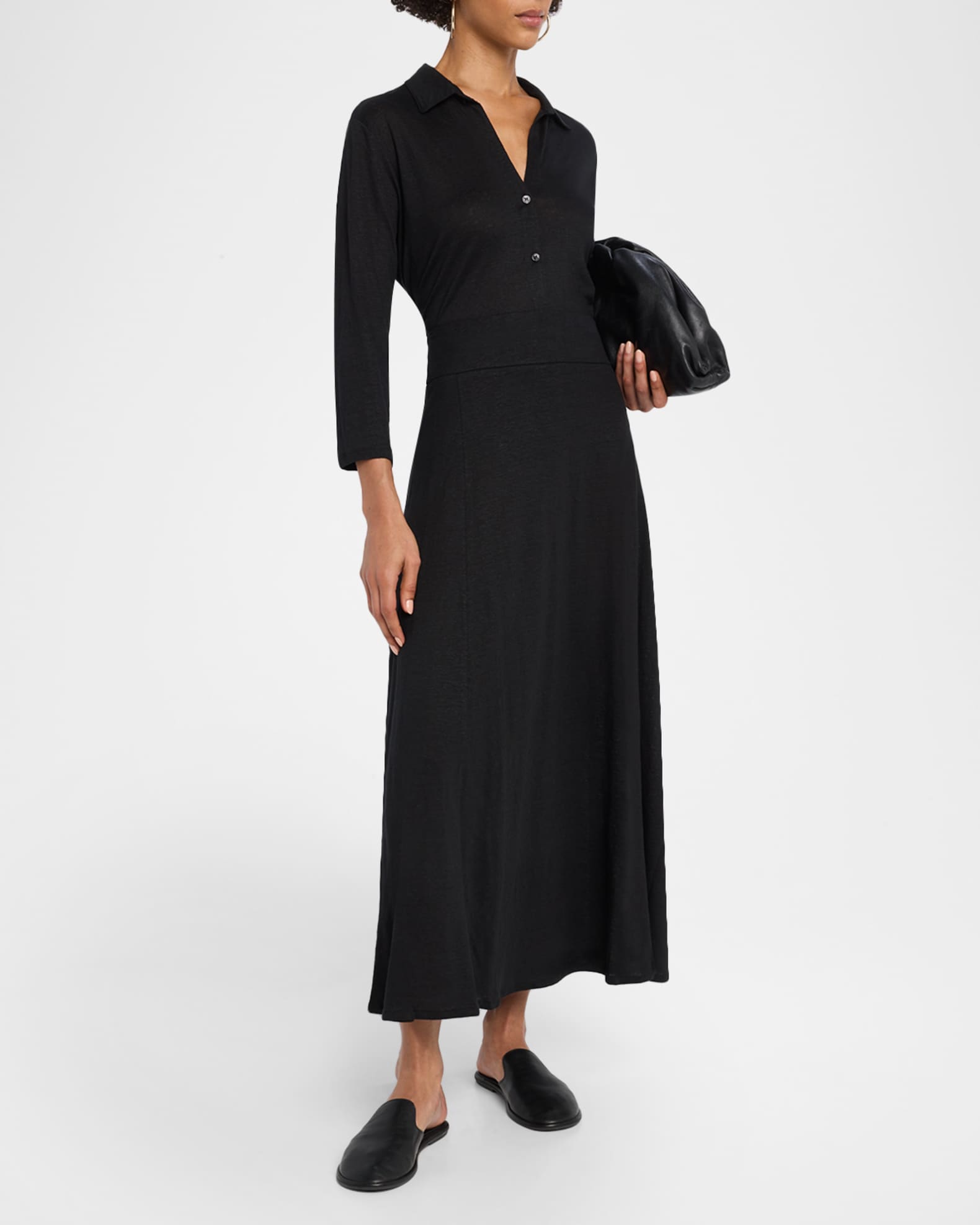 A-Line Stretch Linen Maxi Skirt 1