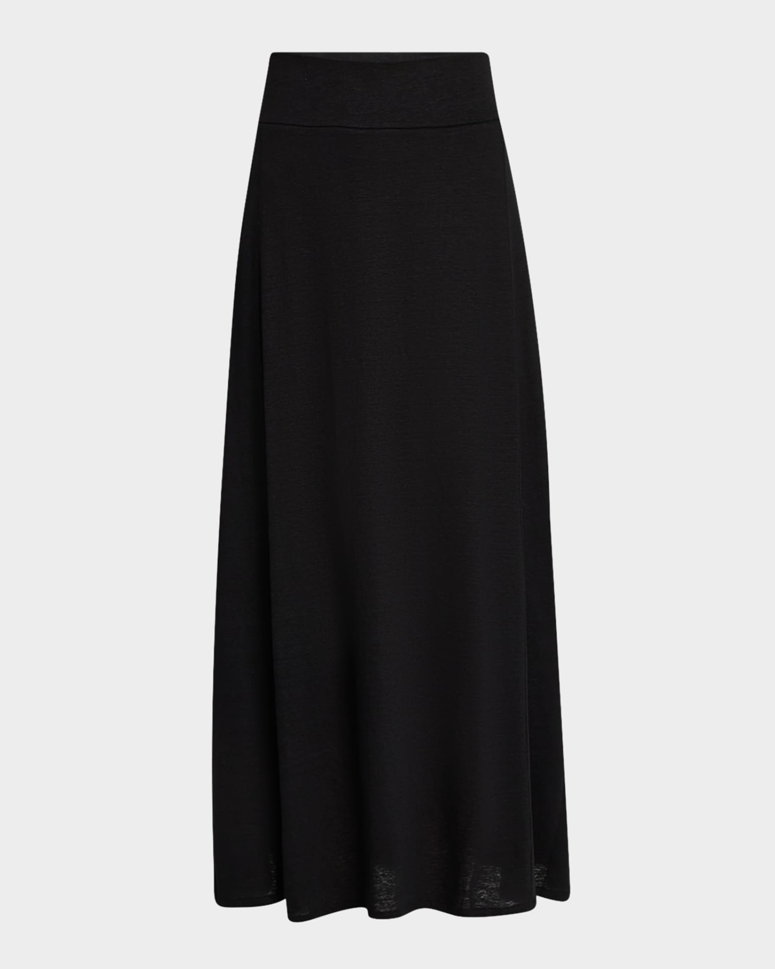 A-Line Stretch Linen Maxi Skirt 0