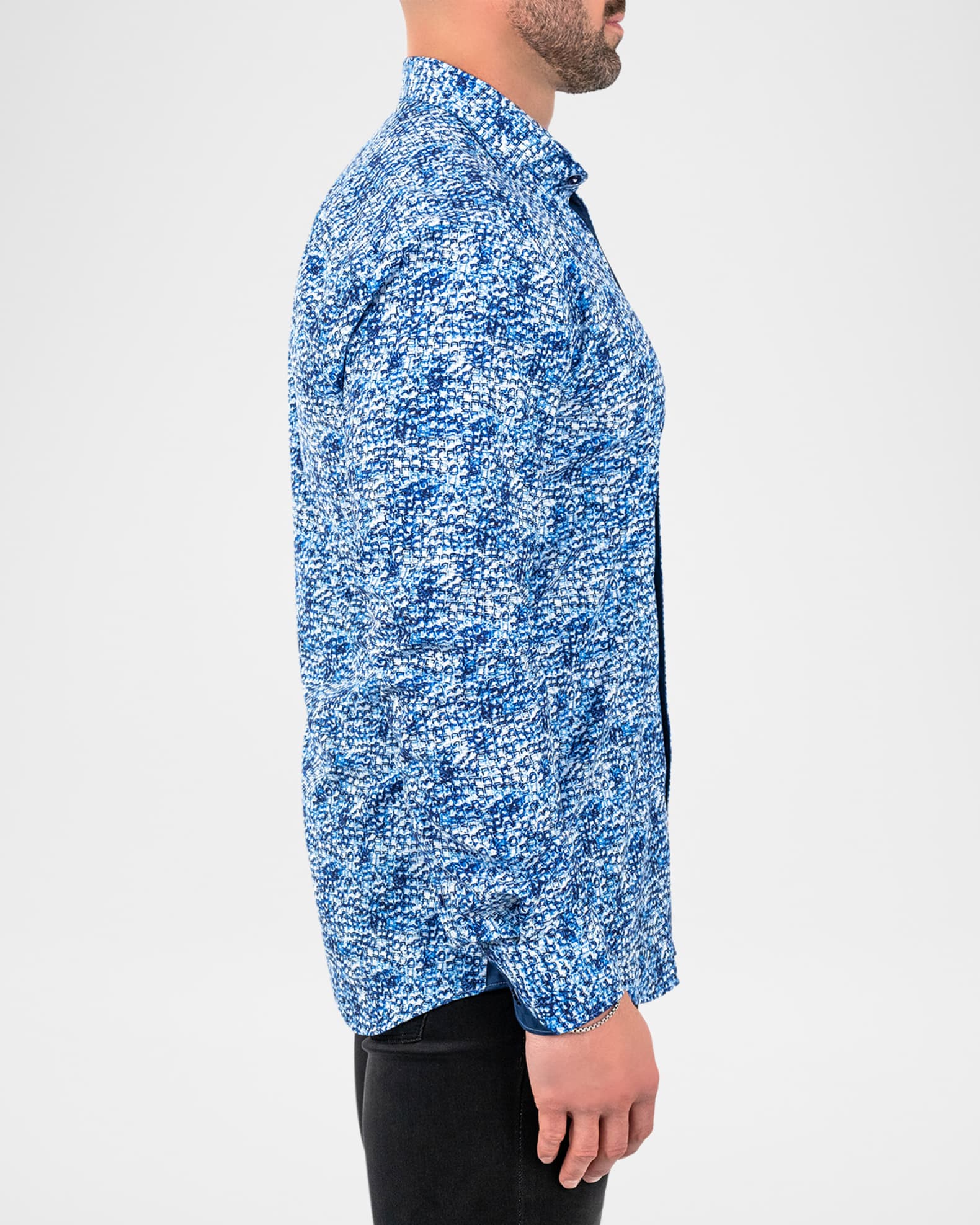 Maceoo Men's Einstein Ice Cube-Print Stretch Dress Shirt | Neiman