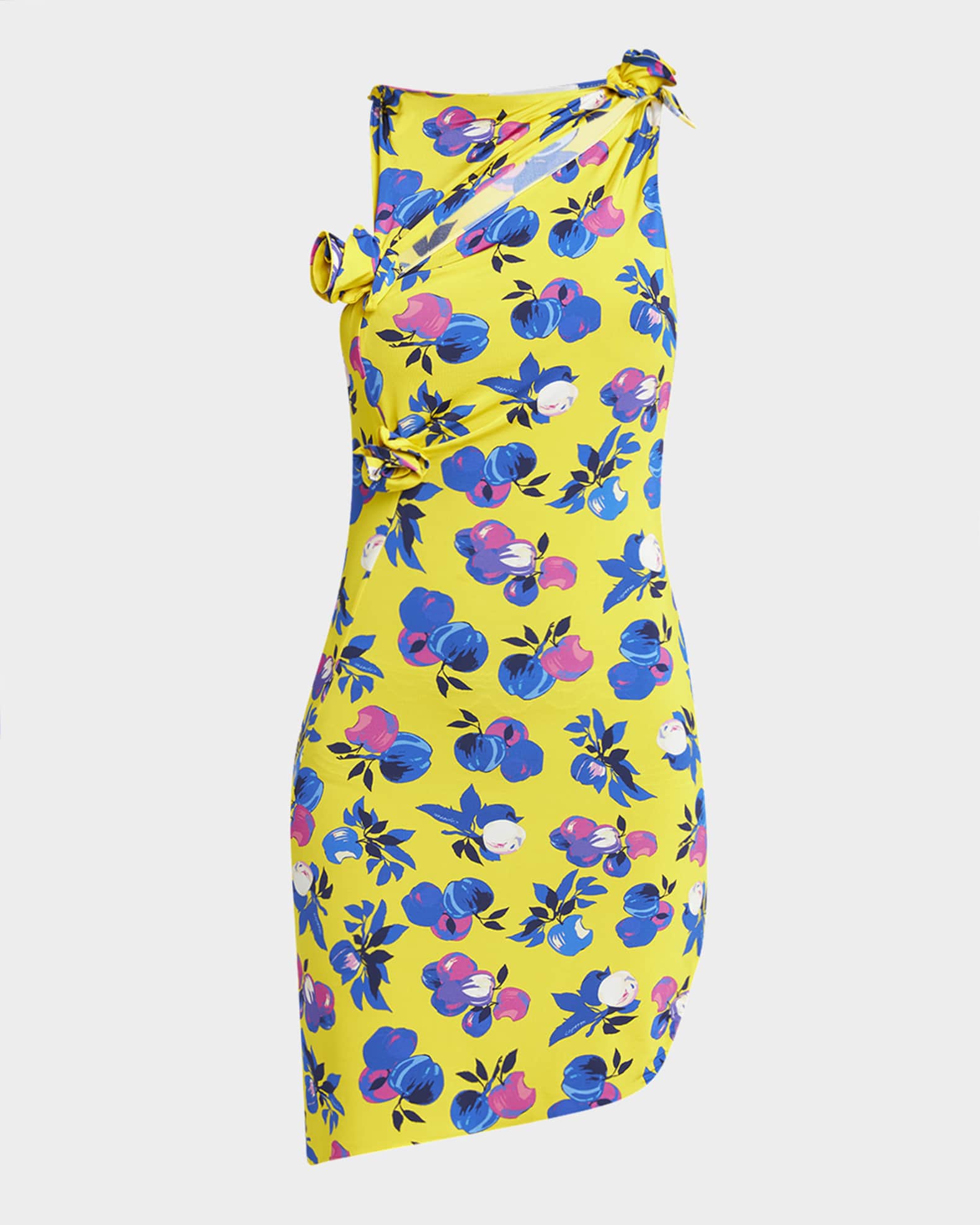 Coperni Asymmetric Flower Cutout Mini Dress | Neiman Marcus