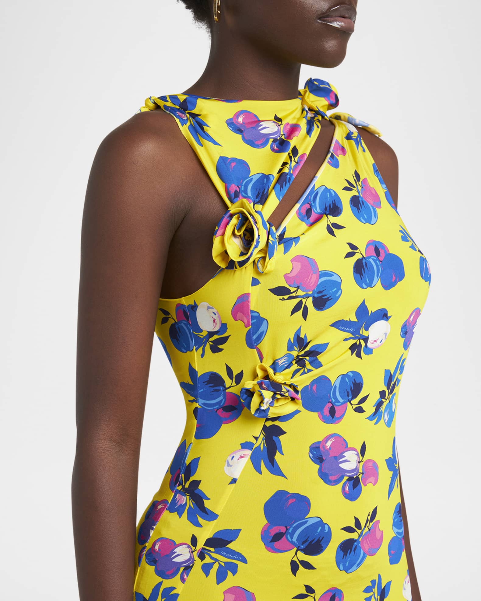 Coperni Asymmetric Flower Cutout Mini Dress | Neiman Marcus