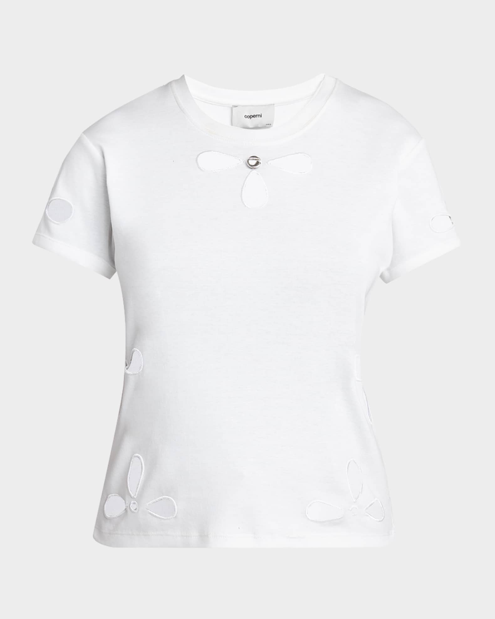Petal Embroidered Slim Fit T-Shirt 0