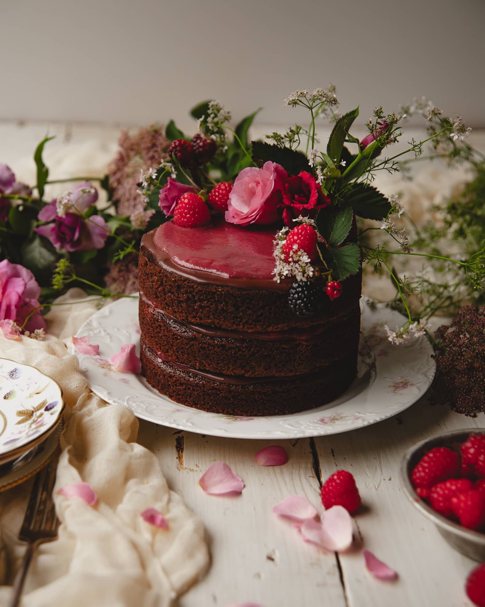 Chocolate Raspberry Layer Cake, Serves 8 1