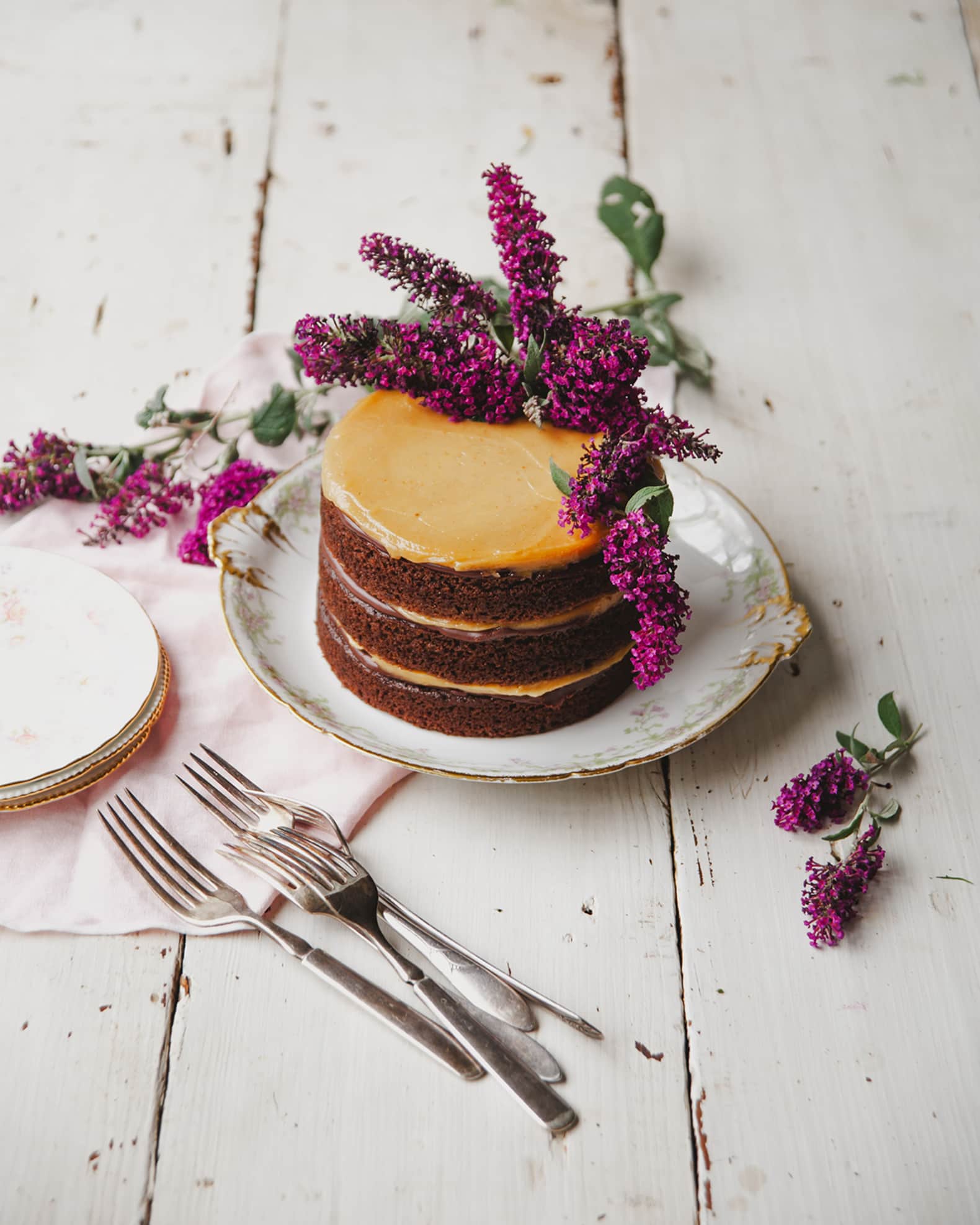 Chocolate Caramel Layer Cake, Serves 8 1