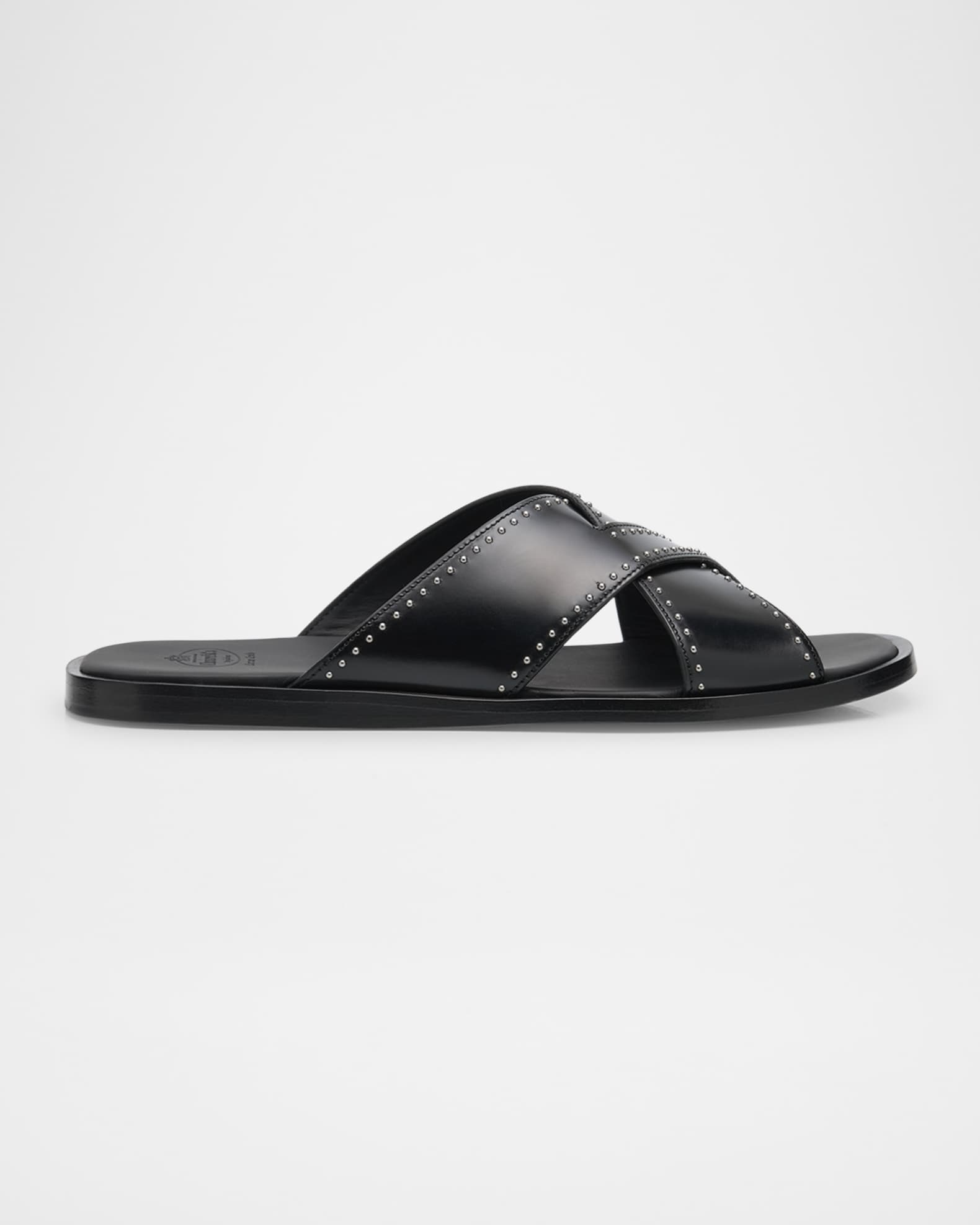 Oriyah Leather Stud Crisscross Sandals 0