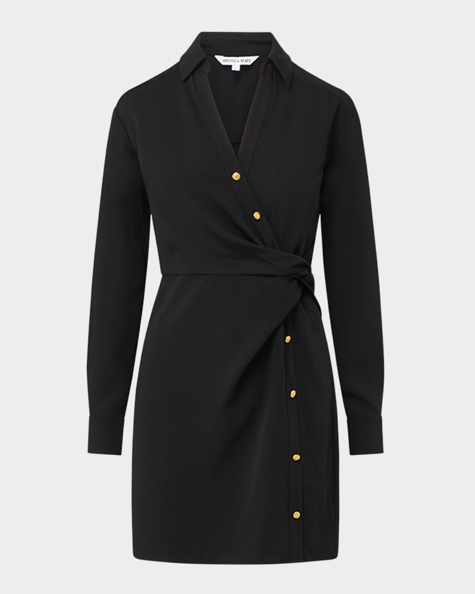 Wright Long-Sleeve Mini Wrap Dress 0