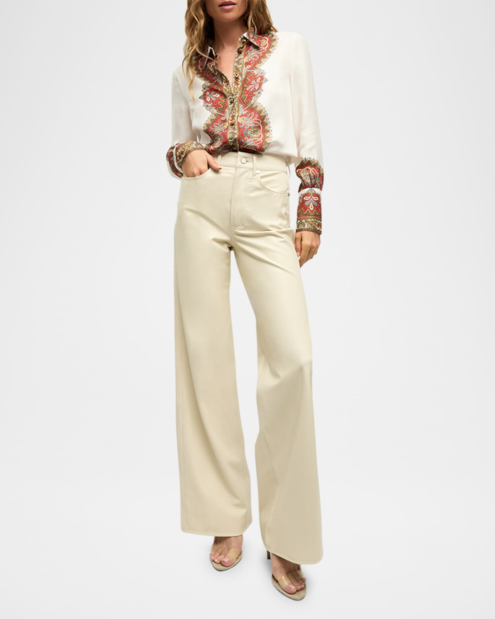 Veronica Beard Maryam Linen Paisley Top | Neiman Marcus