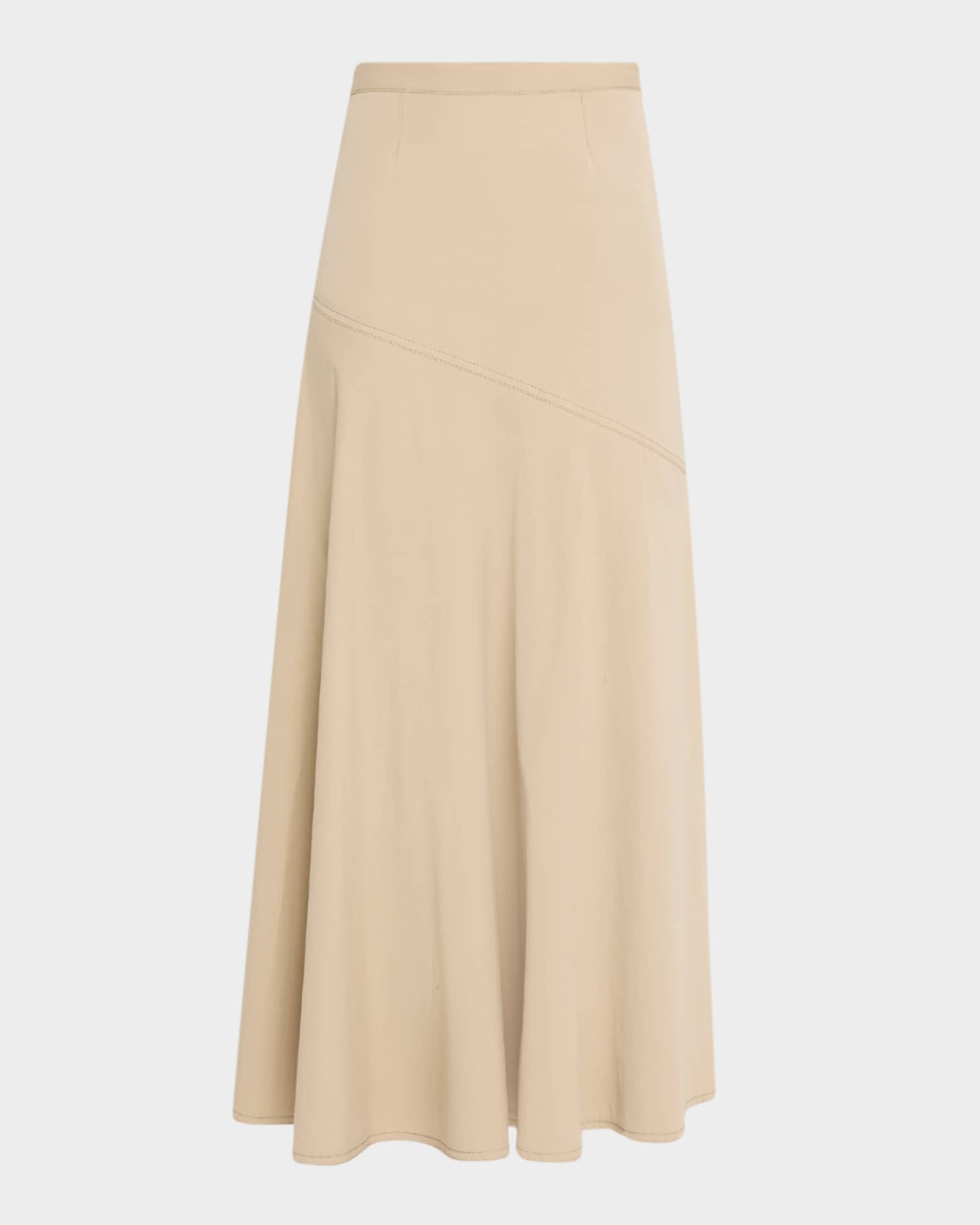 Tess Cotton Twill Midi Skirt 0