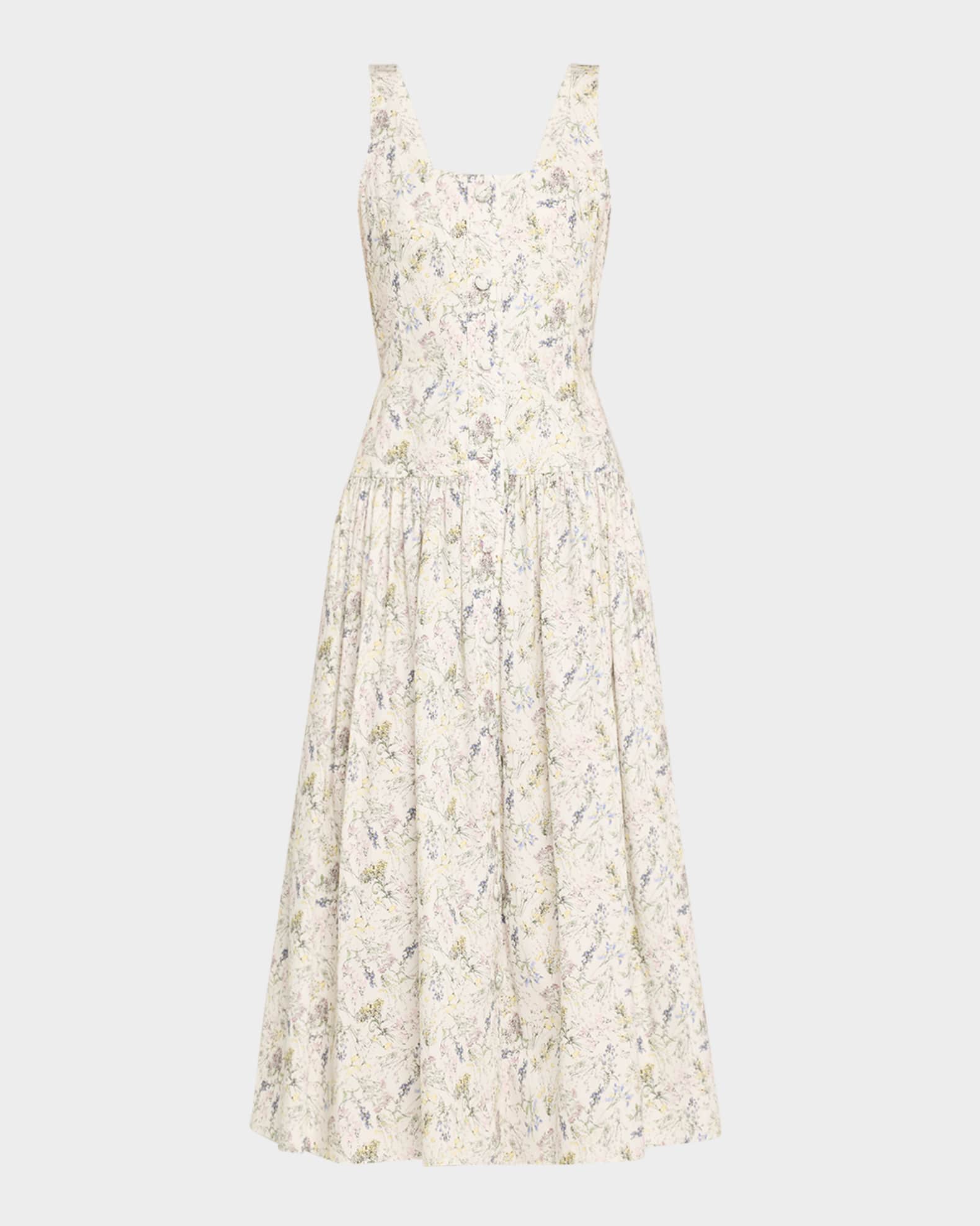 Cassie Floral Poplin Midi Dress  0