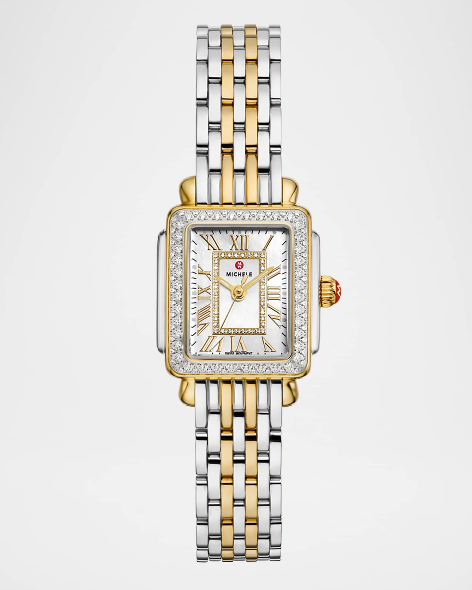 Deco Madison Mini Diamond Two-Tone 18K Gold-Plated Bracelet Watch 0