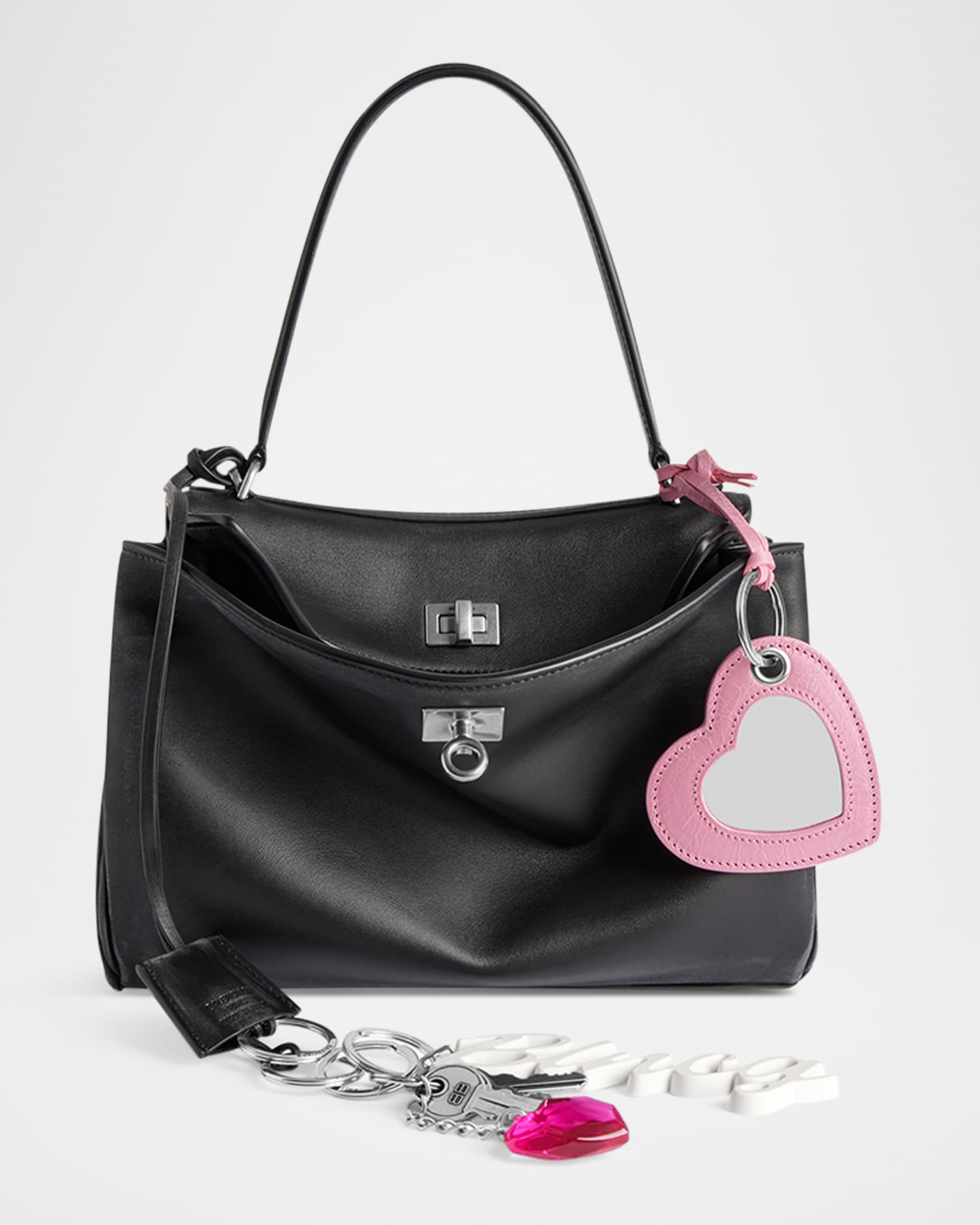 Balenciaga Rodeo Small Fold-Over Leather Shoulder Bag with