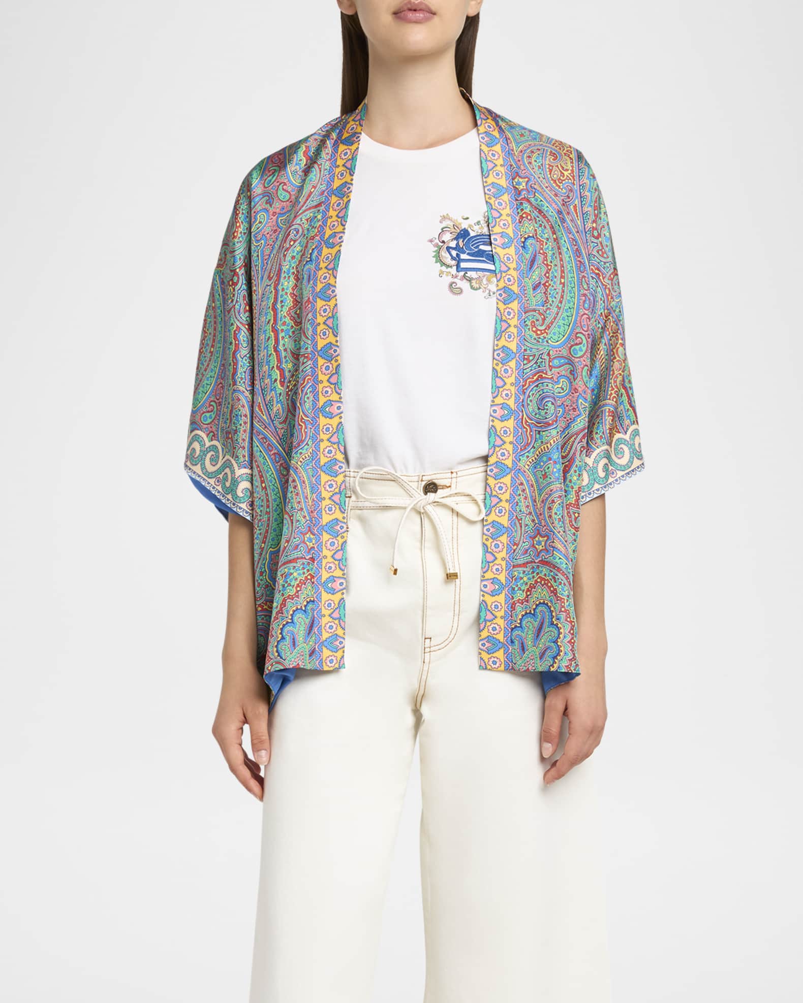 Kesa Arnica-Print Silk Robe 1