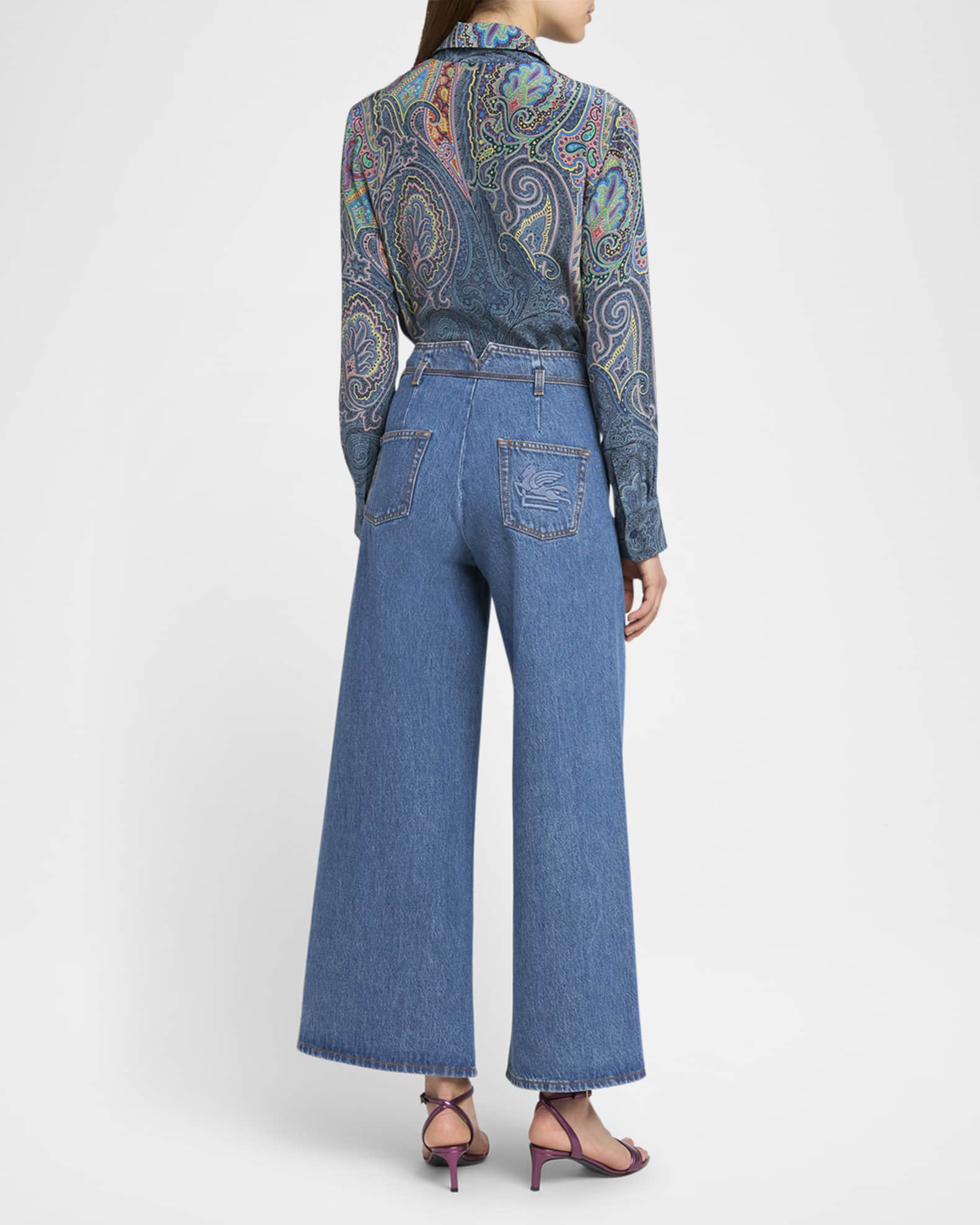 【送料&関税込】Etro Wide-leg Jeans ETRO High-rise wide-leg denim jeans | NET-A-PORTER