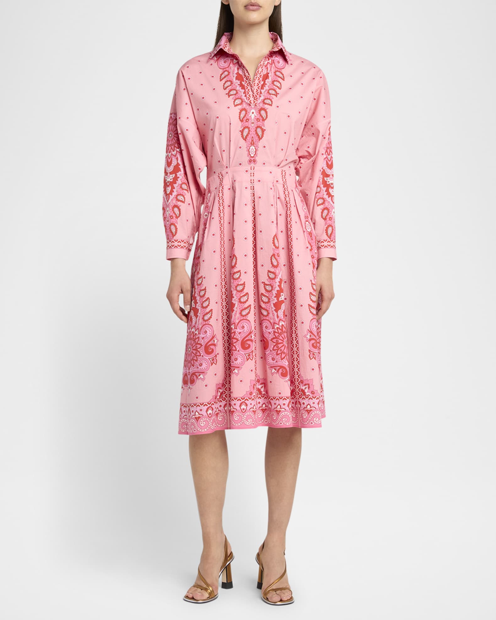 関税込【ETRO】Cotton shirt dress ETRO paisley-print Cotton Shirt Dress | White | FARFETCH