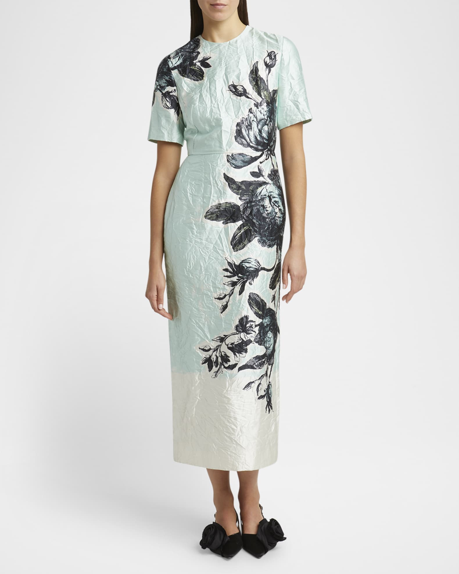 Erdem Gracelyn Floral-print Midi Dress ワンピース
