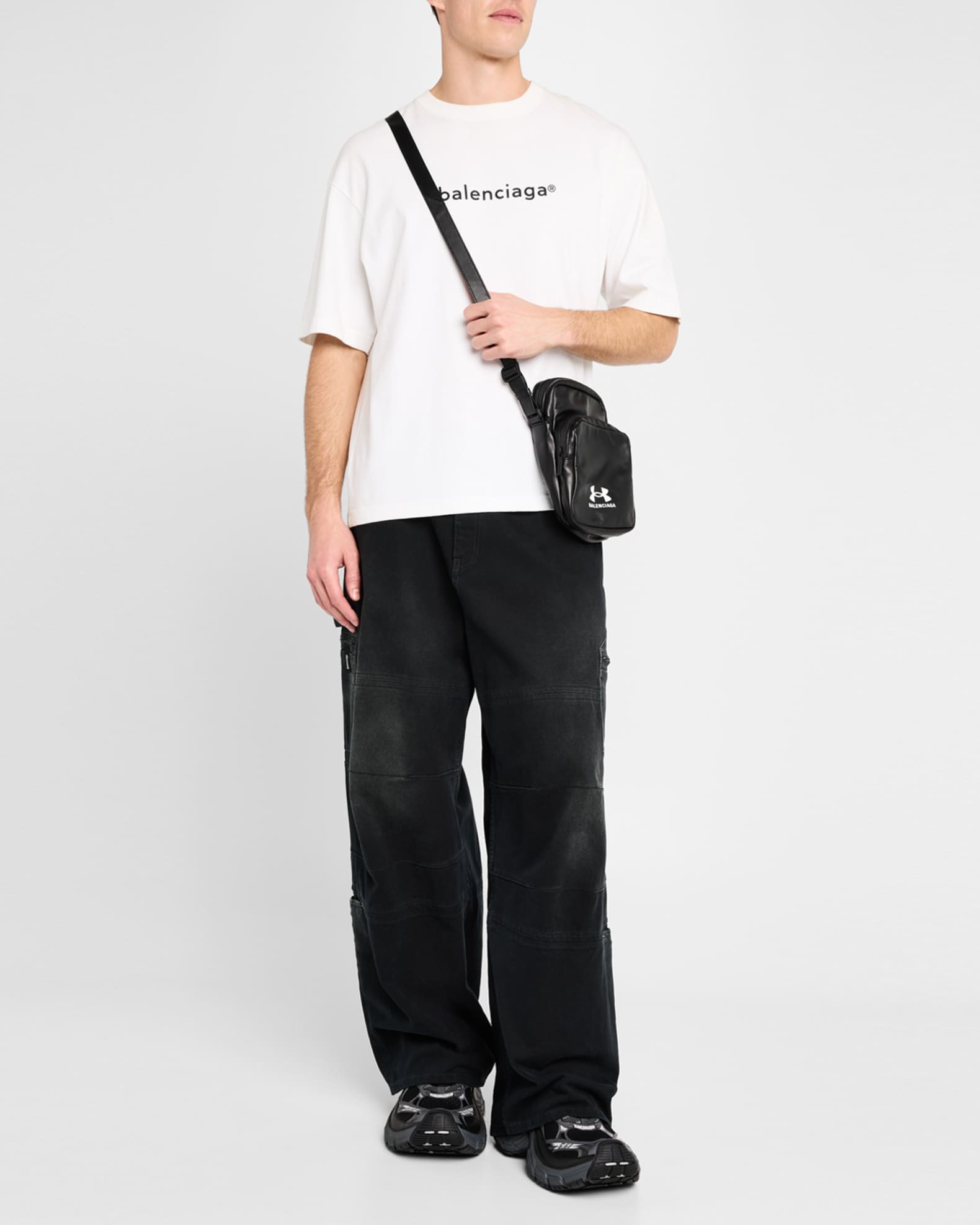 【関税&送料込】Balenciaga Under Armour Crossbody Bag In Nap Balenciaga x Under Armour Men's Lambskin Crossbody Bag