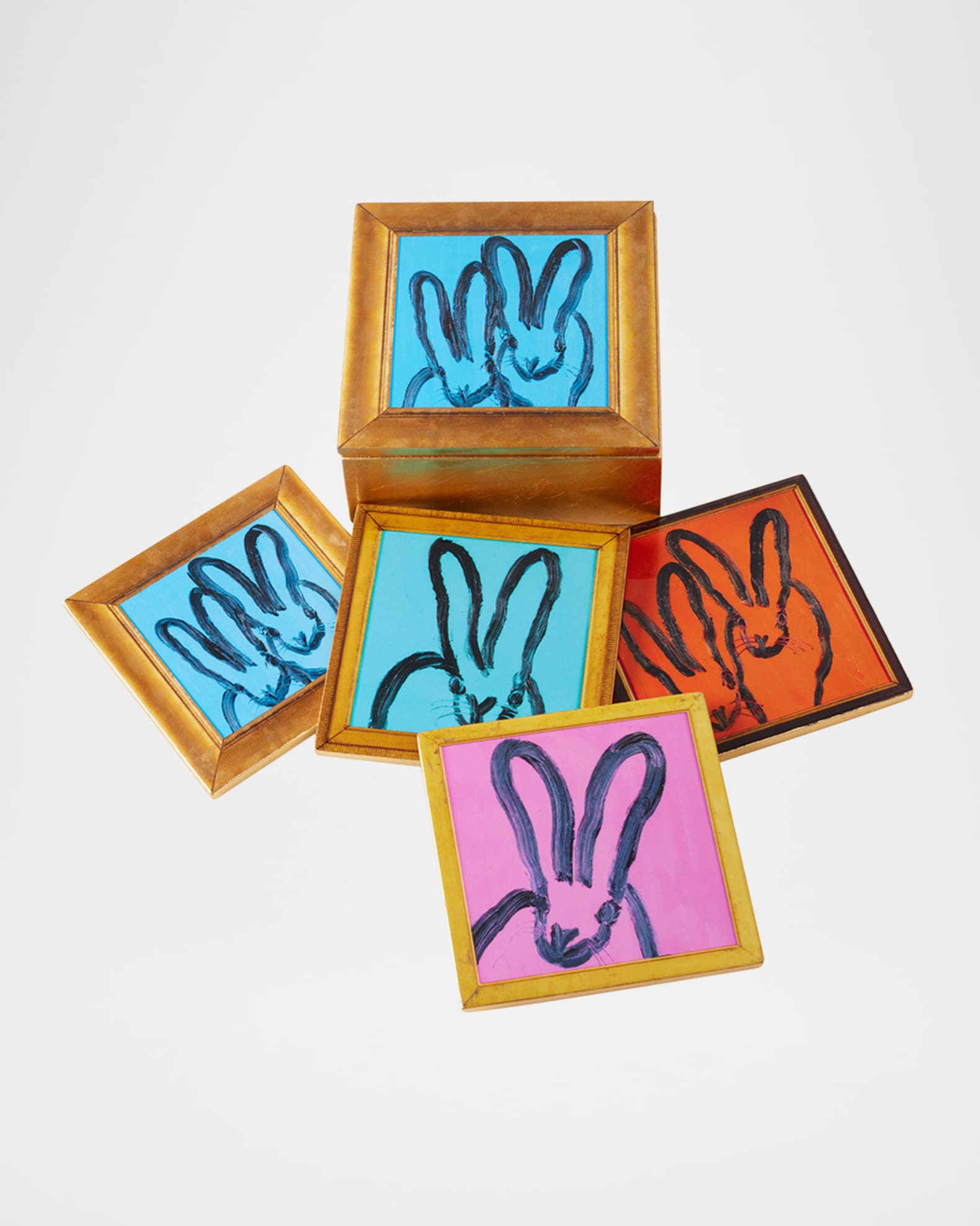 Framed Bunnies Coaster Box, Set of 4 0